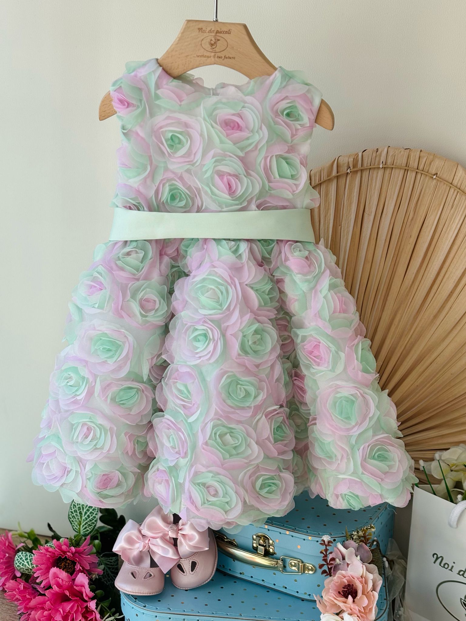 ABITINO CERIMONIALE ROSE VERDE E LILLA - Noi da piccoli