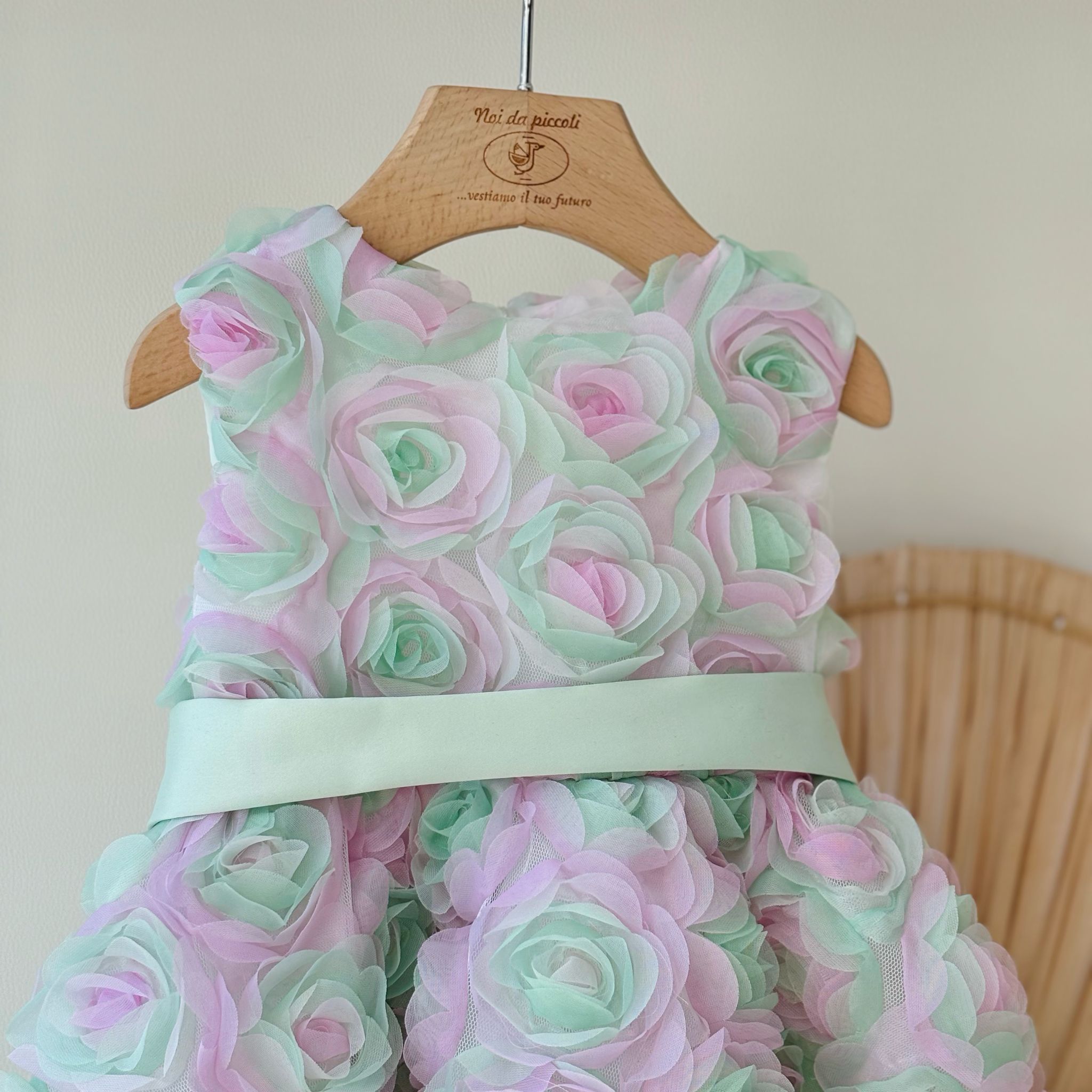 ABITINO CERIMONIALE ROSE VERDE E LILLA - Noi da piccoli