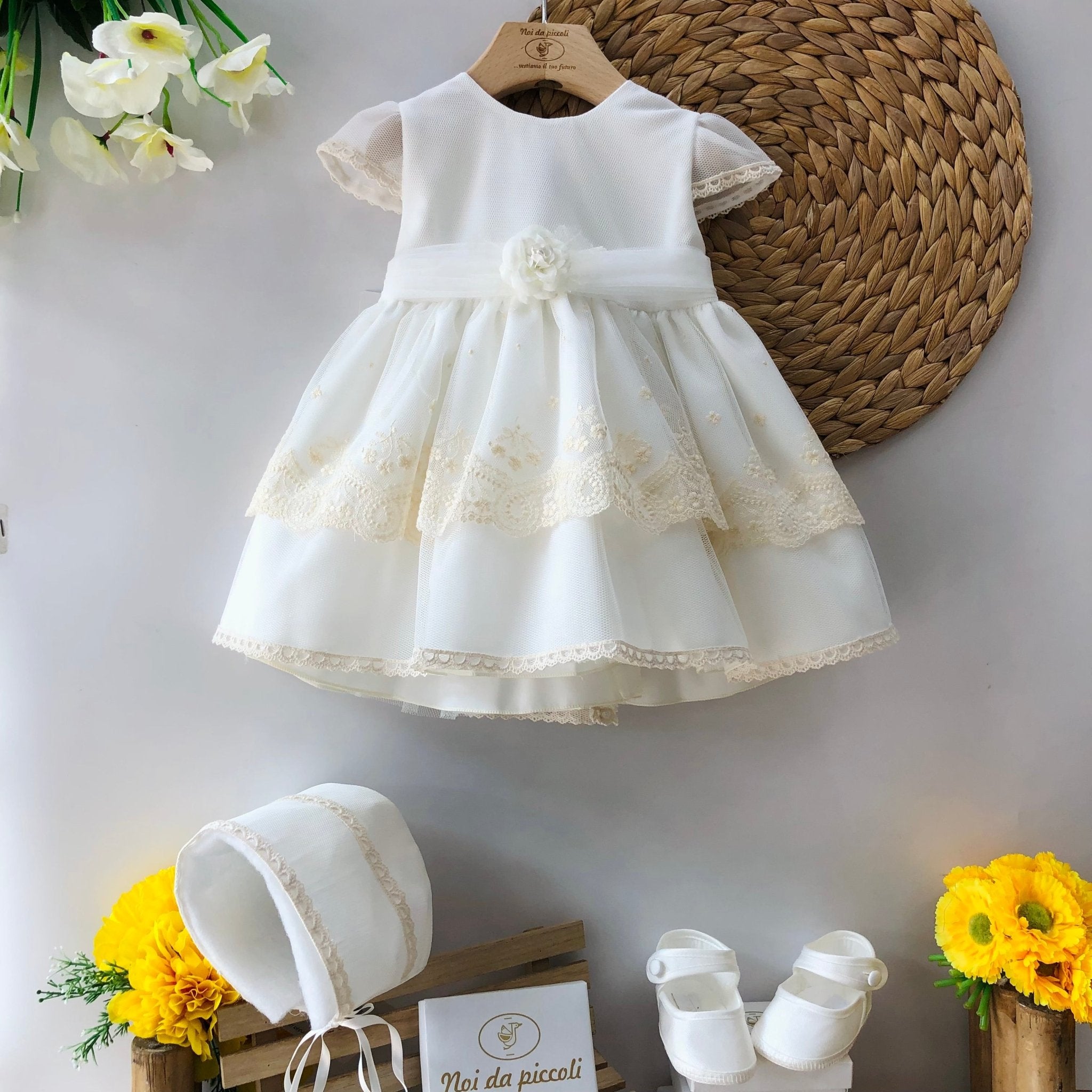 ABITINO CERIMONIALE TUL BORDADO AVORIO - Noi da piccoli