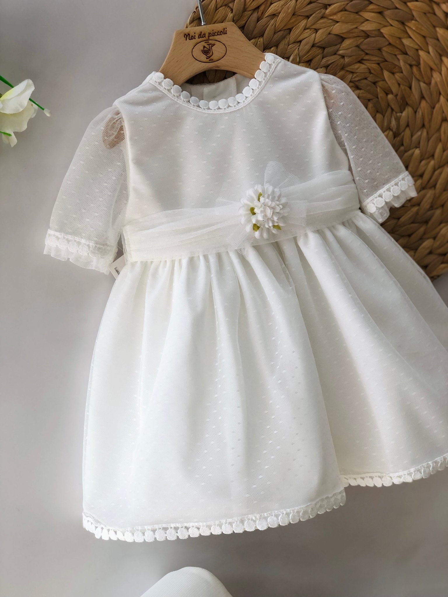 ABITINO CERIMONIALE TUL BORDADO FLORES - Noi da piccoli