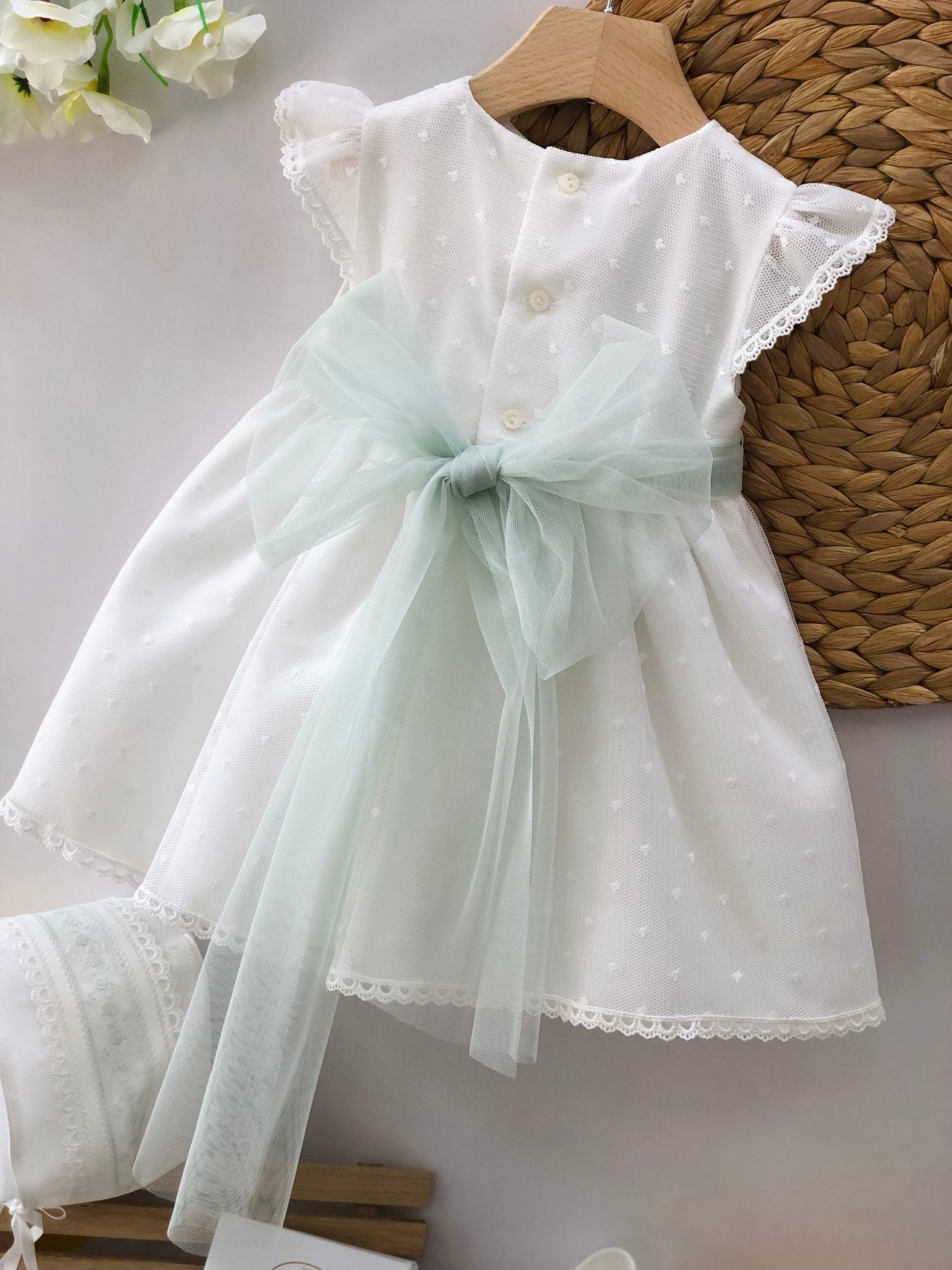 ABITINO CERIMONIALE TUL BORDADO VERDE - Noi da piccoli