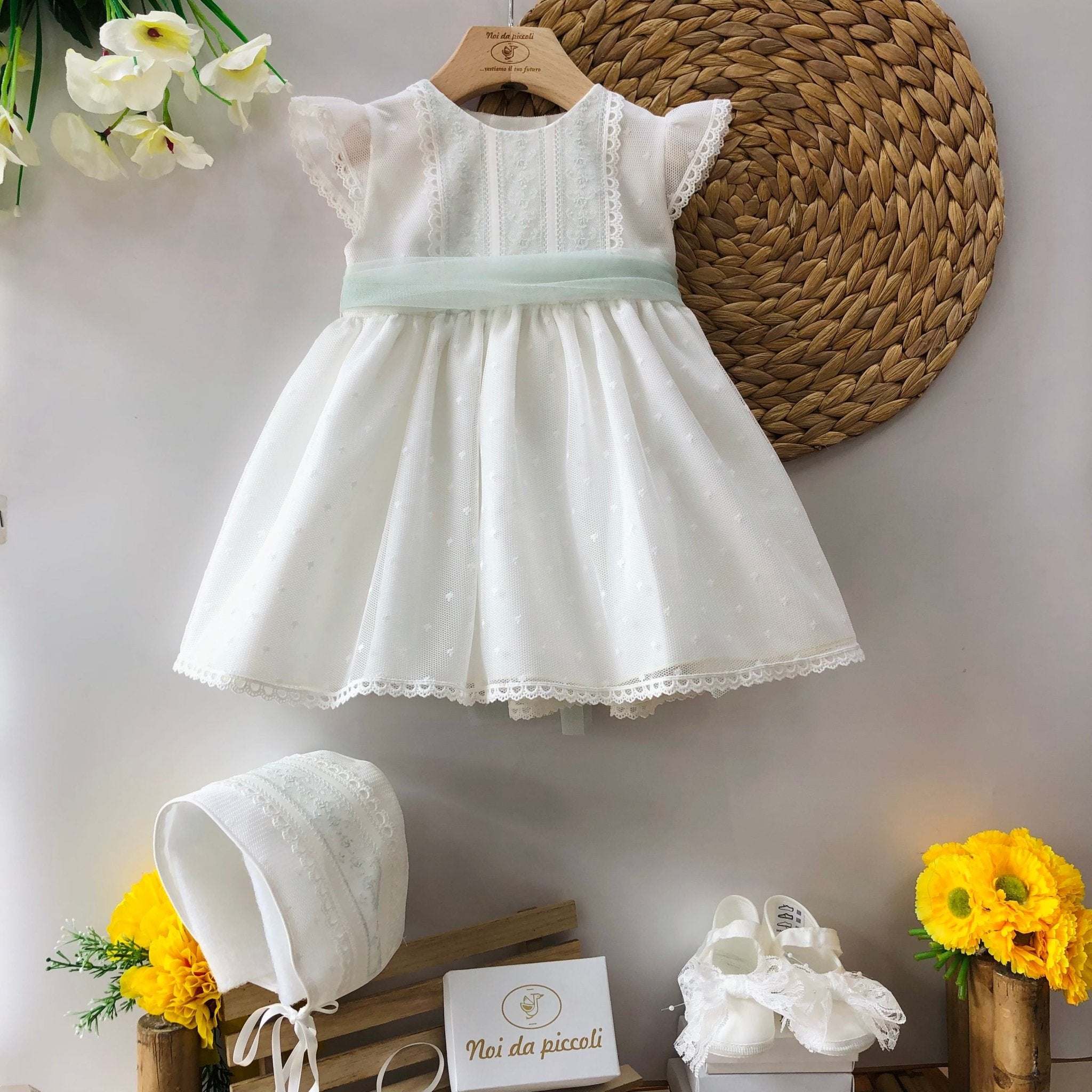 ABITINO CERIMONIALE TUL BORDADO VERDE - Noi da piccoli