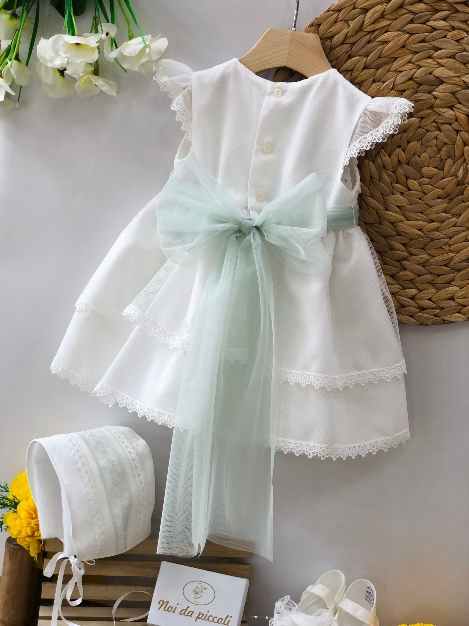 ABITINO CERIMONIALE TUL BORDADO VERDE - Noi da piccoli