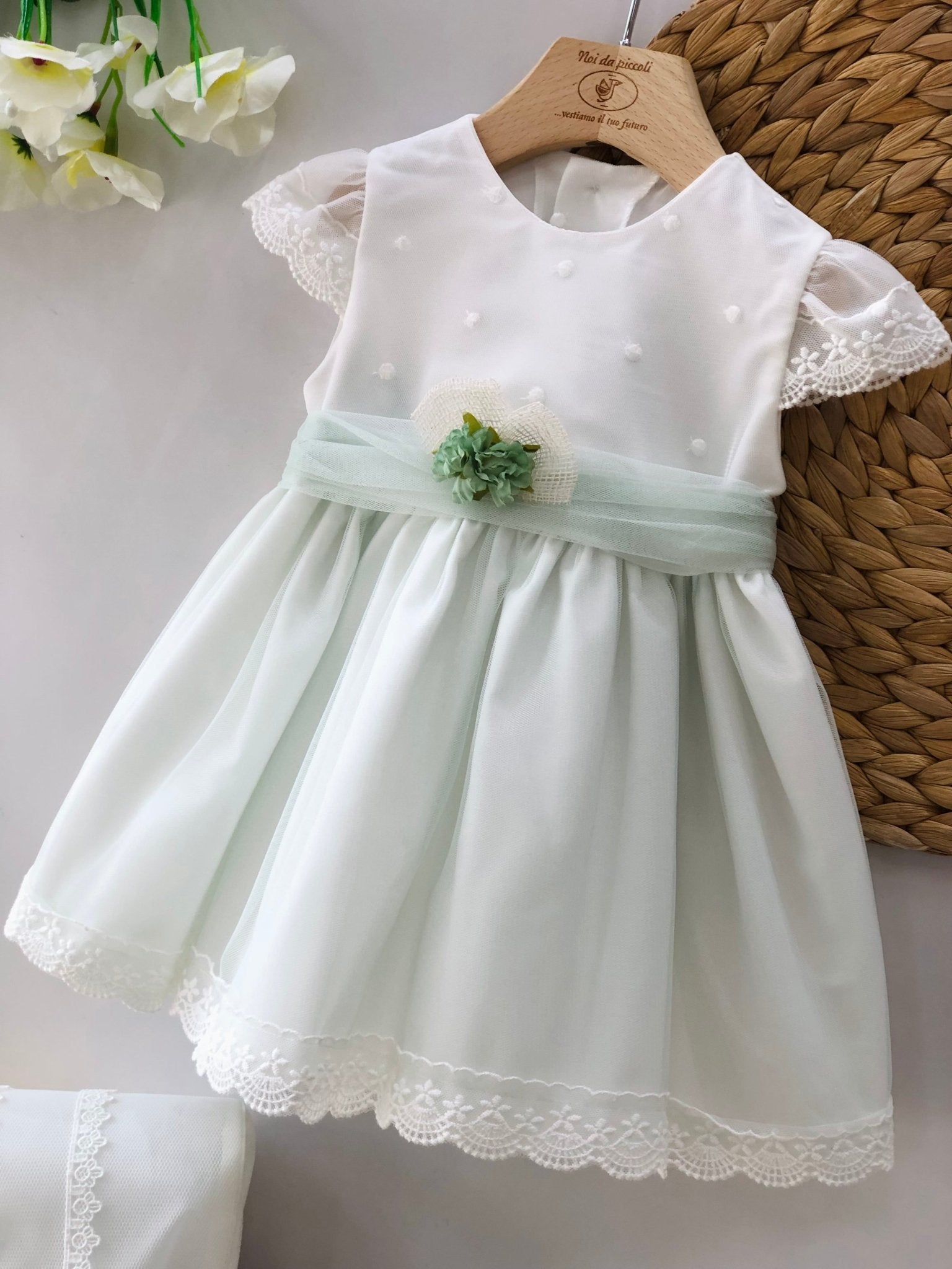 ABITINO CERIMONIALE TUL VERDE DELICATO - Noi da piccoli