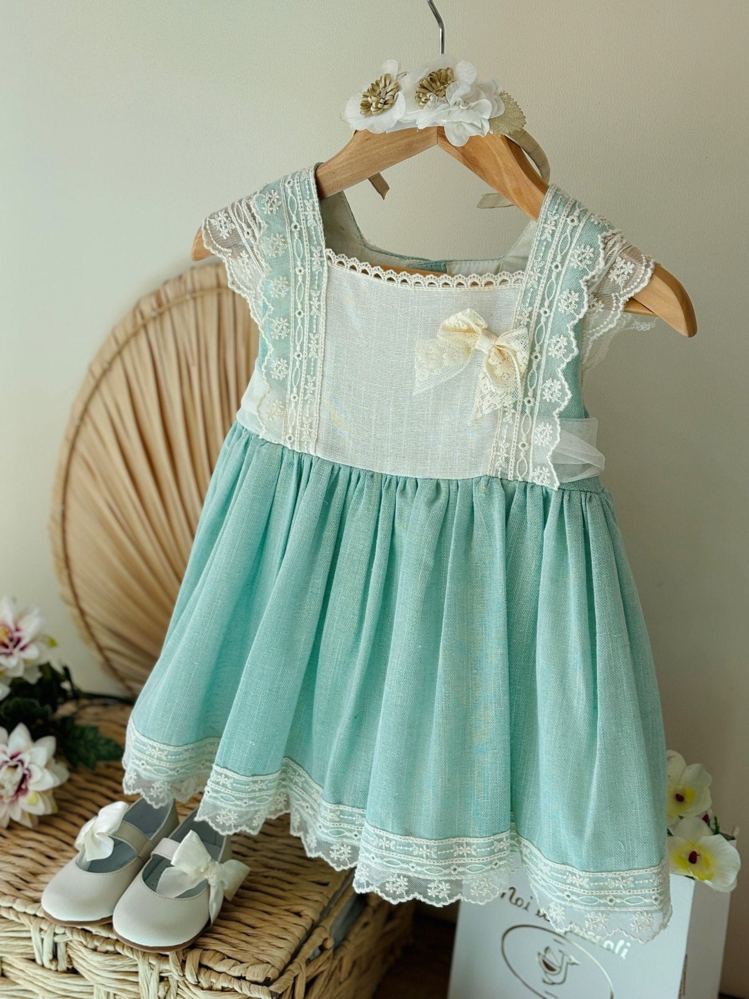 ABITINO CERIMONIALE VERDE MENTA E AVORIO - Noi da piccoli