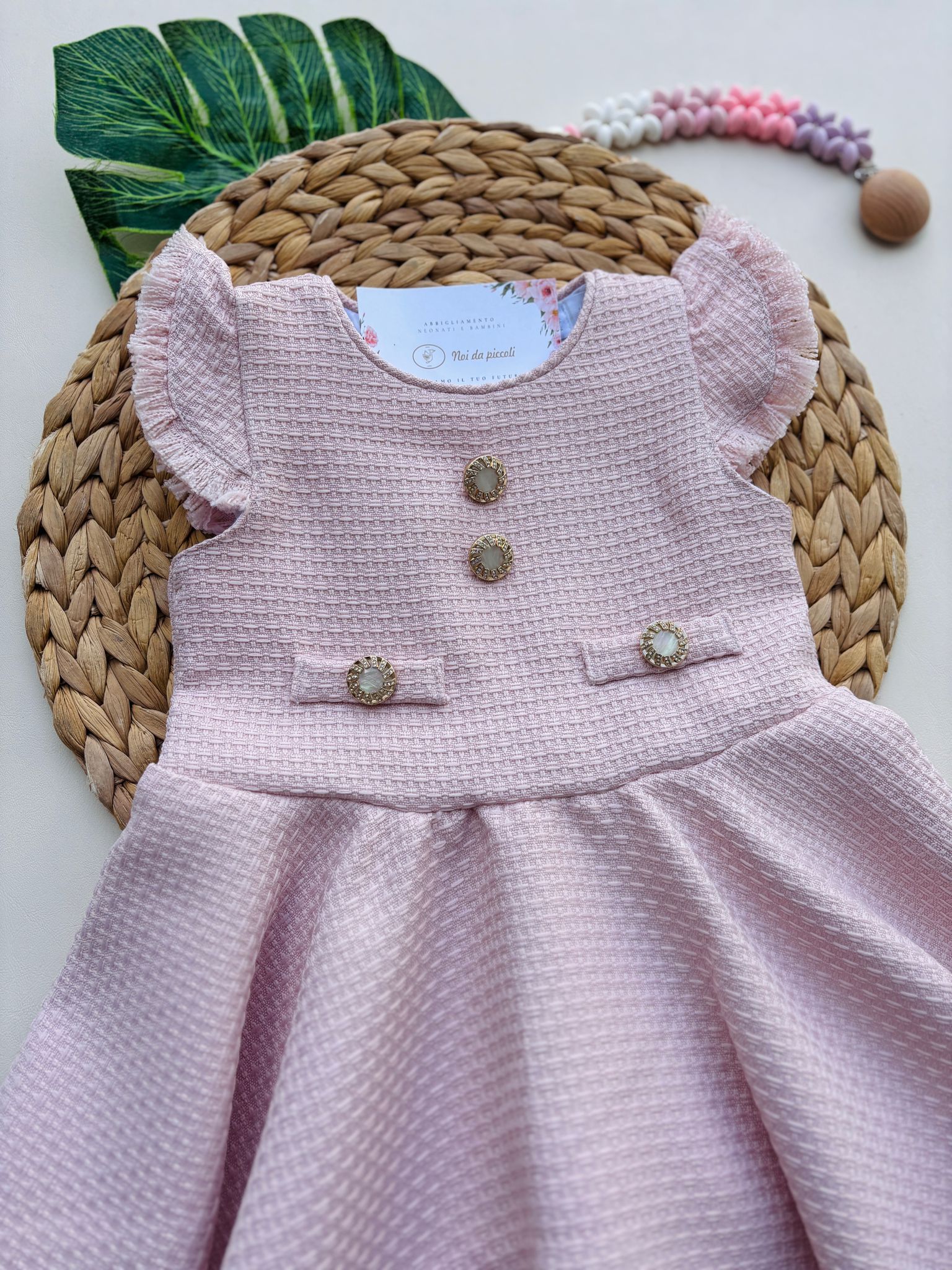ABITINO CON BOTTONCINI BRILLANTINATI ROSA - Noi da piccoli