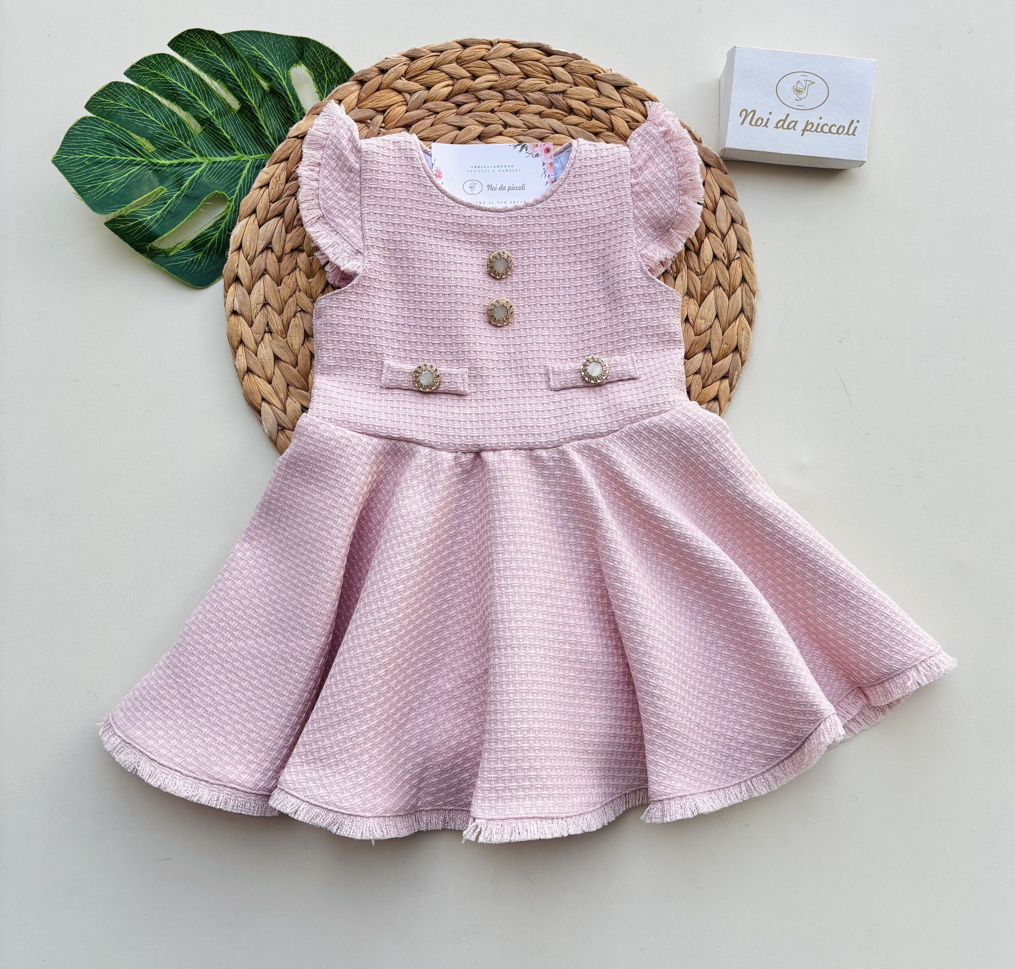 ABITINO CON BOTTONCINI BRILLANTINATI ROSA - Noi da piccoli