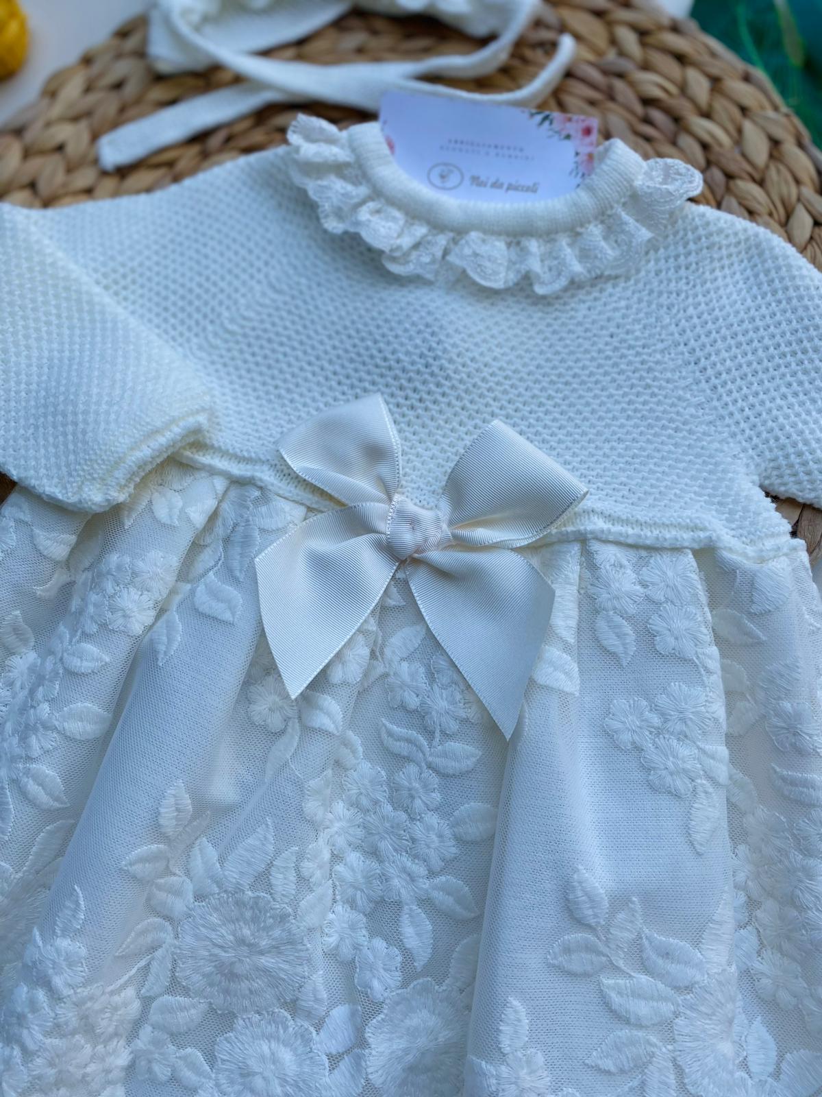 ABITINO CON CUFFIETTA FILATO CALDO LATTE PUREZZA - Noi da piccoli