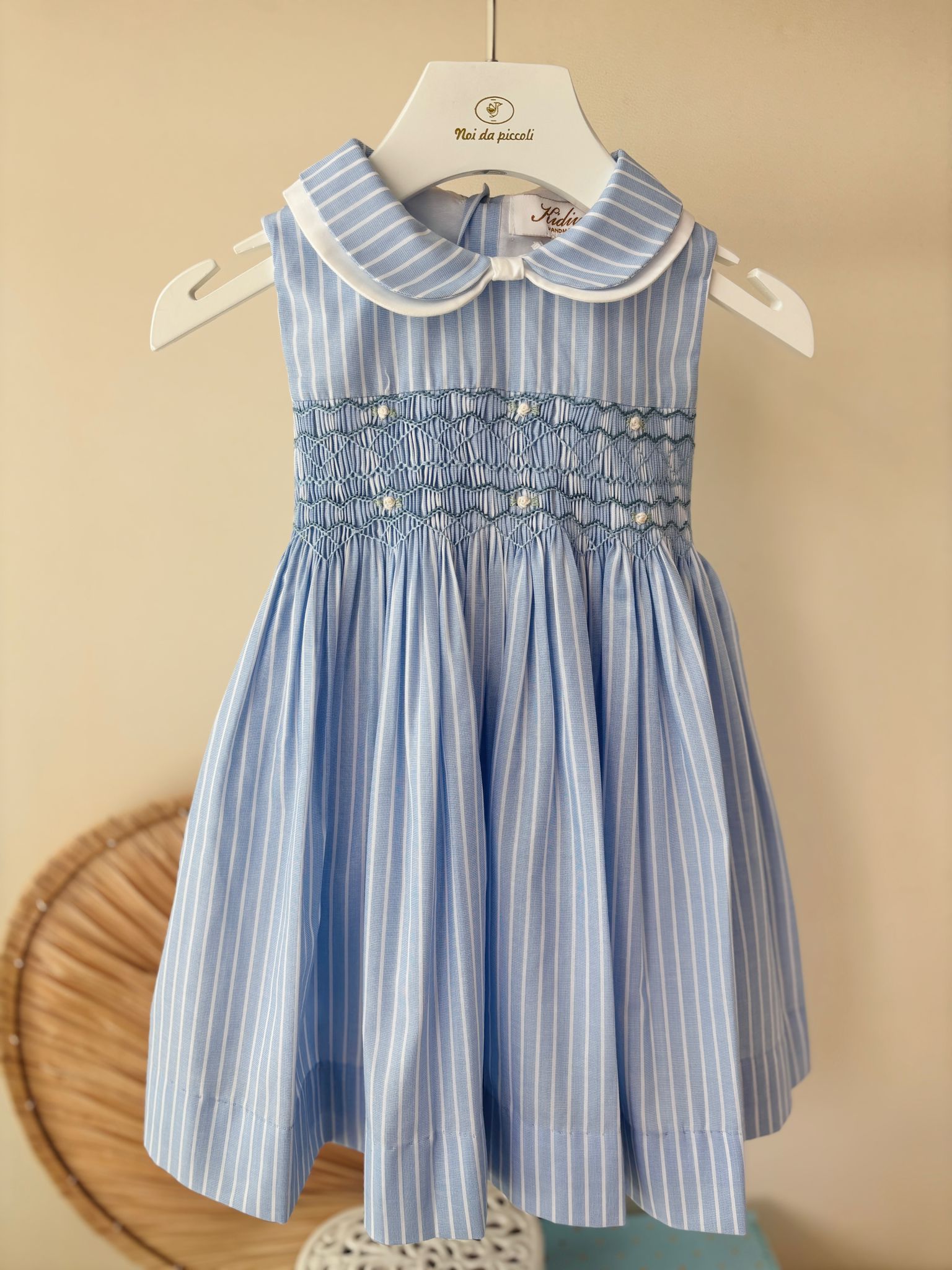ABITINO CON PUNTO SMOK AZZURRO - Noi da piccoli
