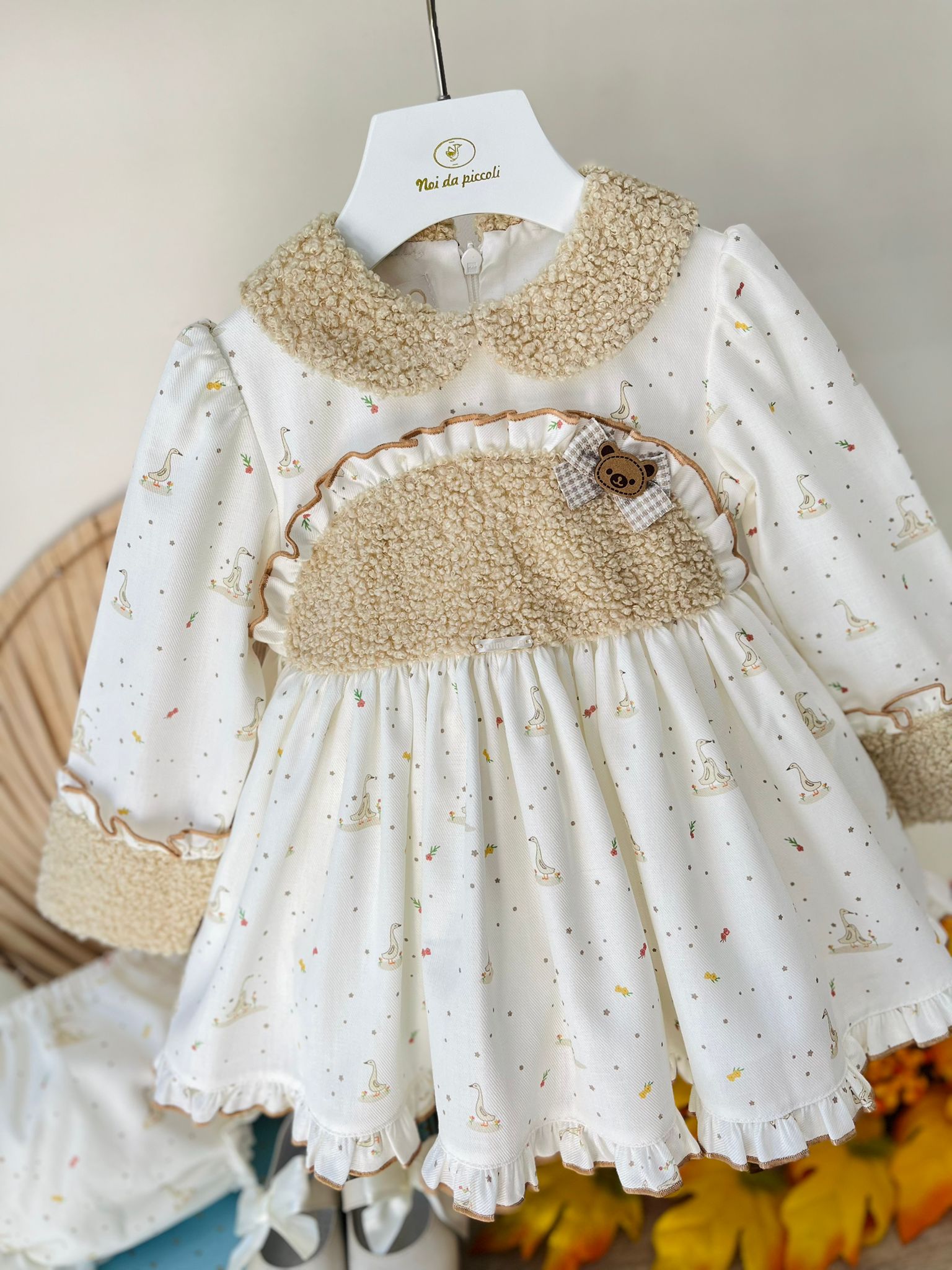 ABITINO IN CALDO COTONE CON STELLINE PANNA - Noi da piccoli