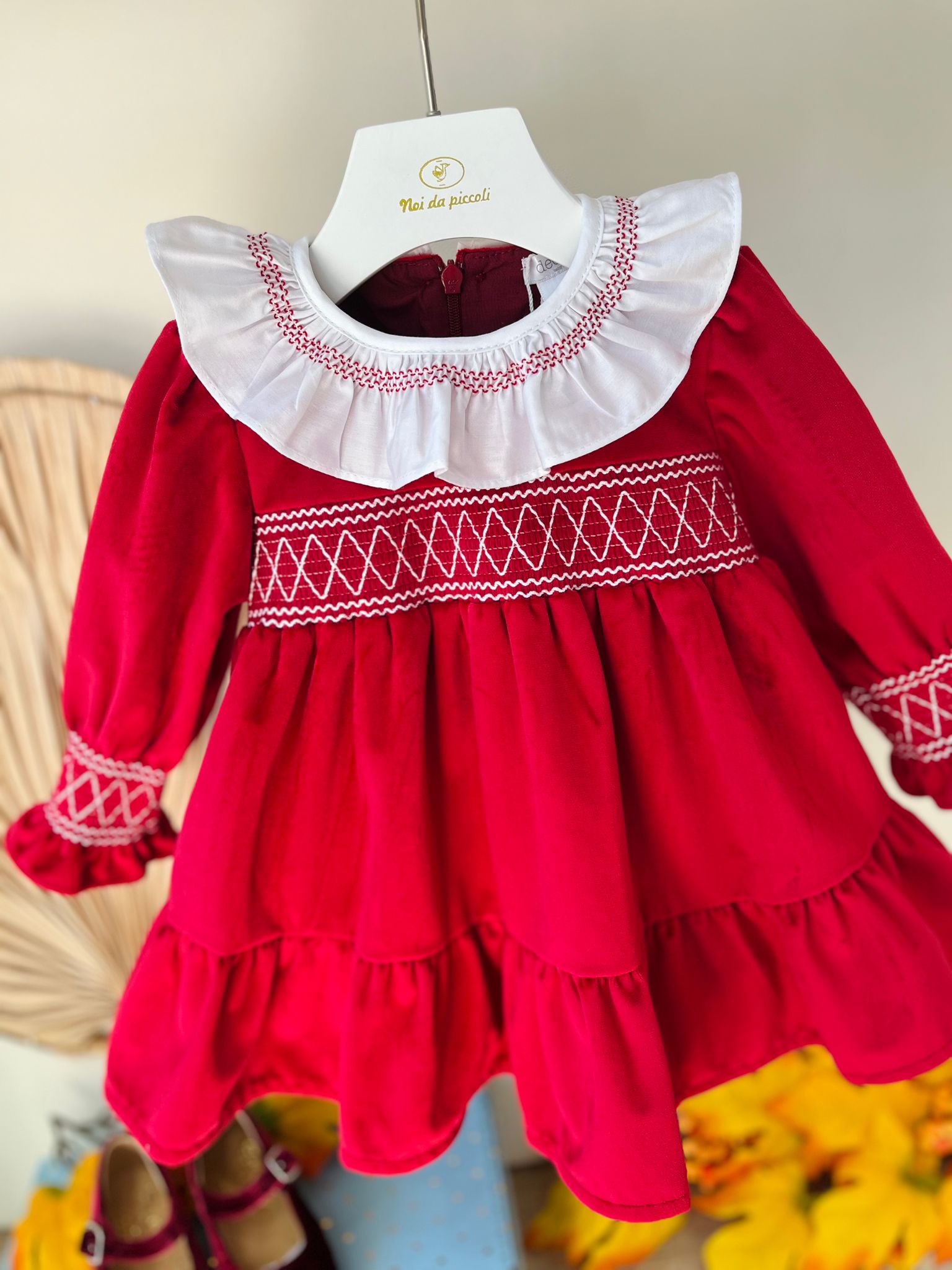 ABITINO IN VELLUTO NATALIZIO ROSSO - Noi da piccoli