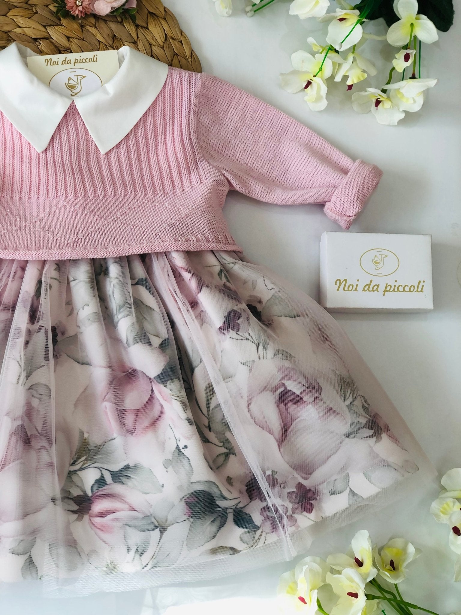 ABITINO ROSA CON FIORI - Noi da piccoli