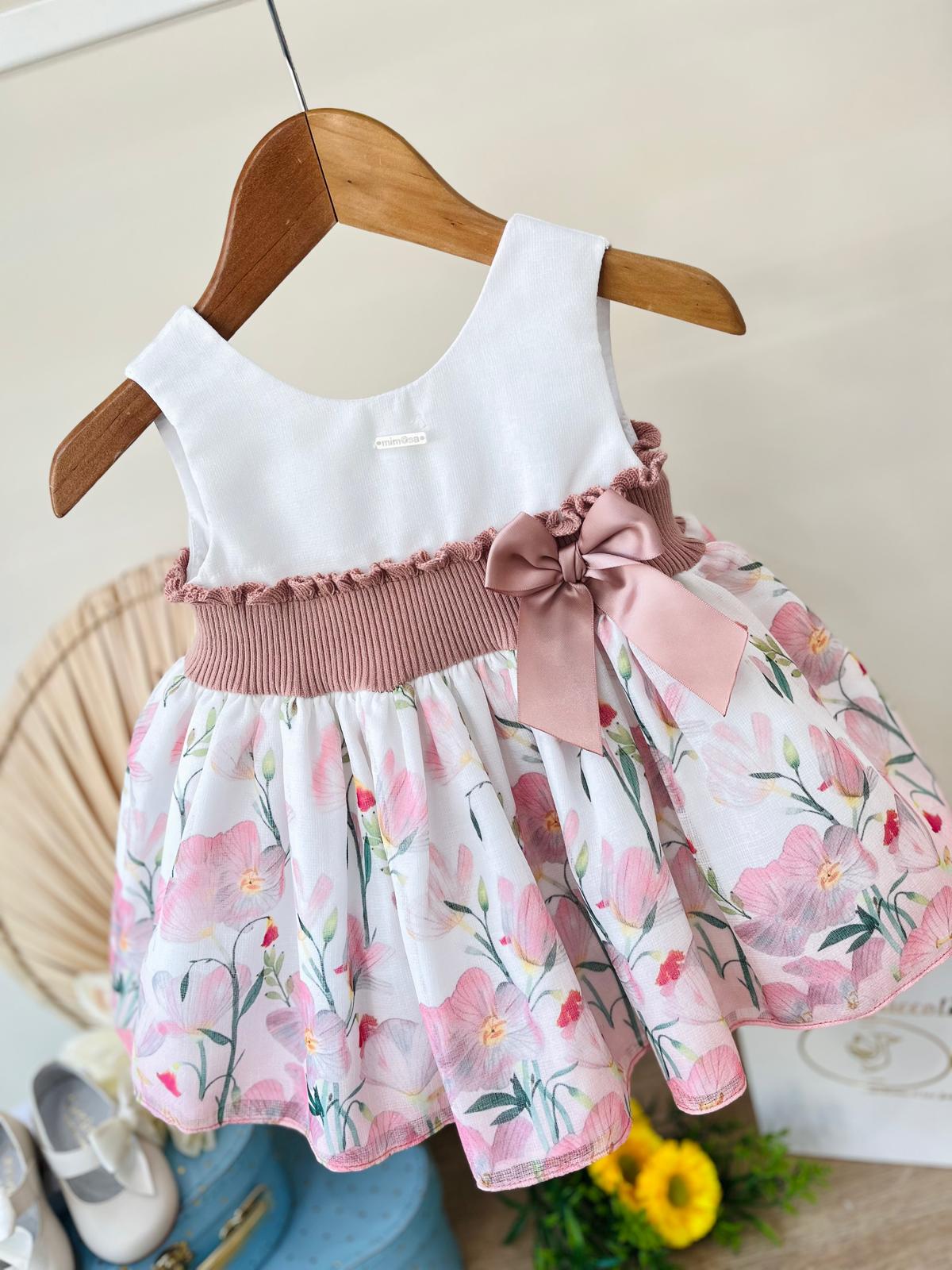 ABITINO ROSA E BIANCO CON FIORI - Noi da piccoli