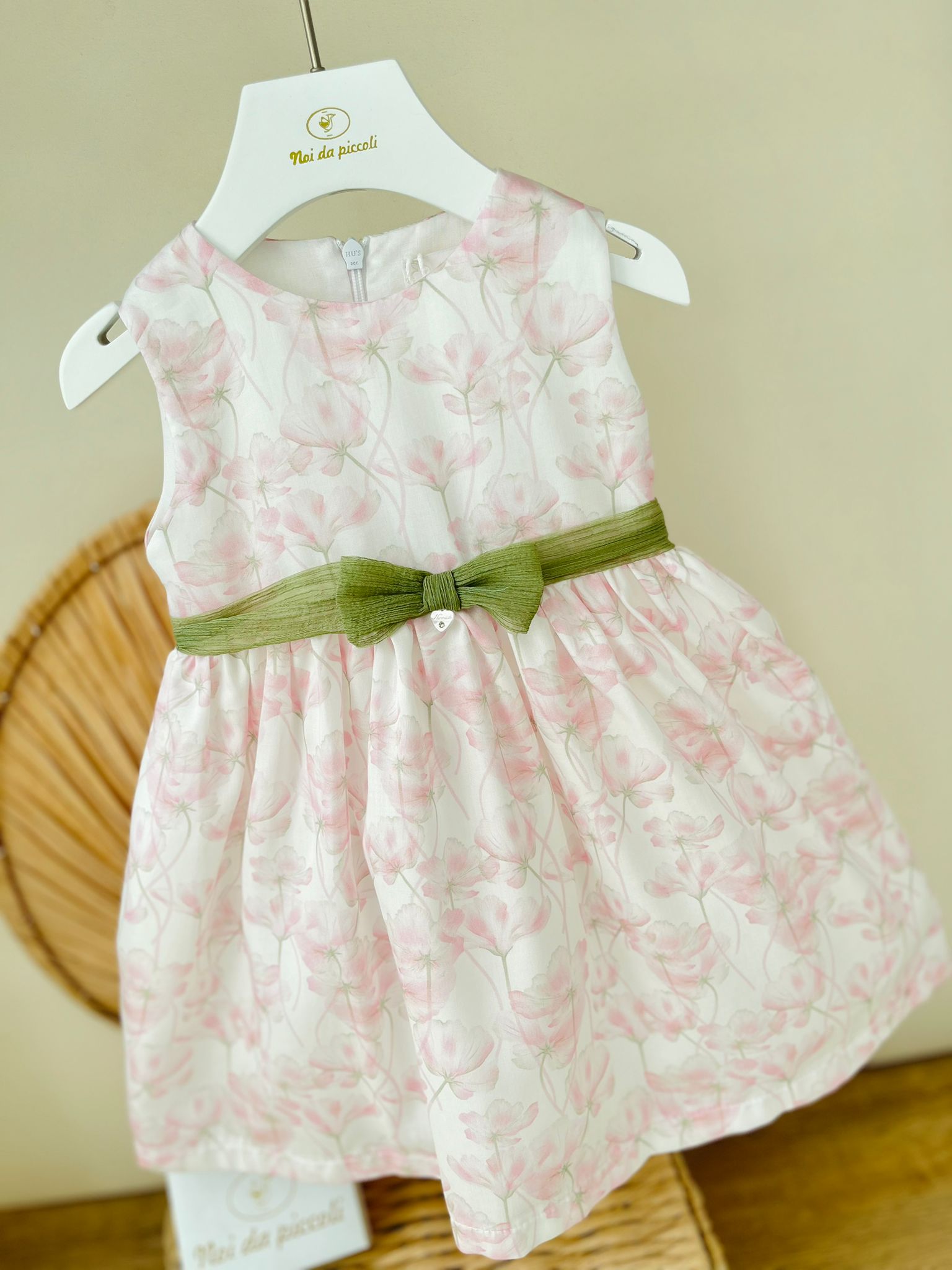 ABITINO ROSA FIORI E FASCIA VERDE - Noi da piccoli