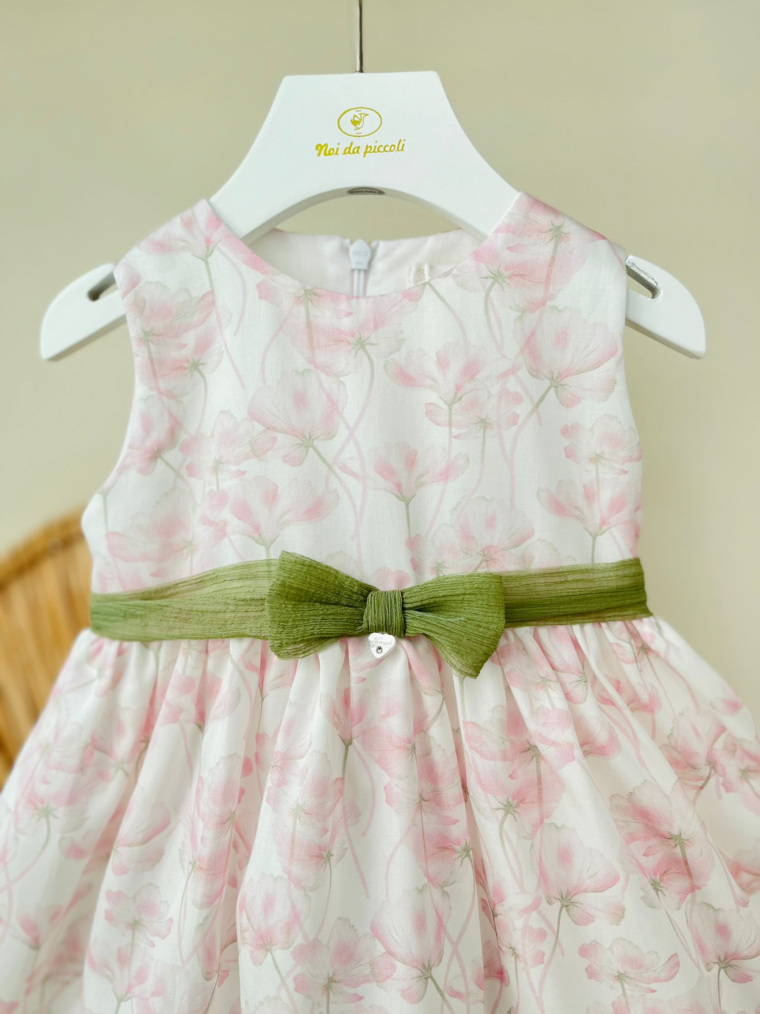 ABITINO ROSA FIORI E FASCIA VERDE - Noi da piccoli