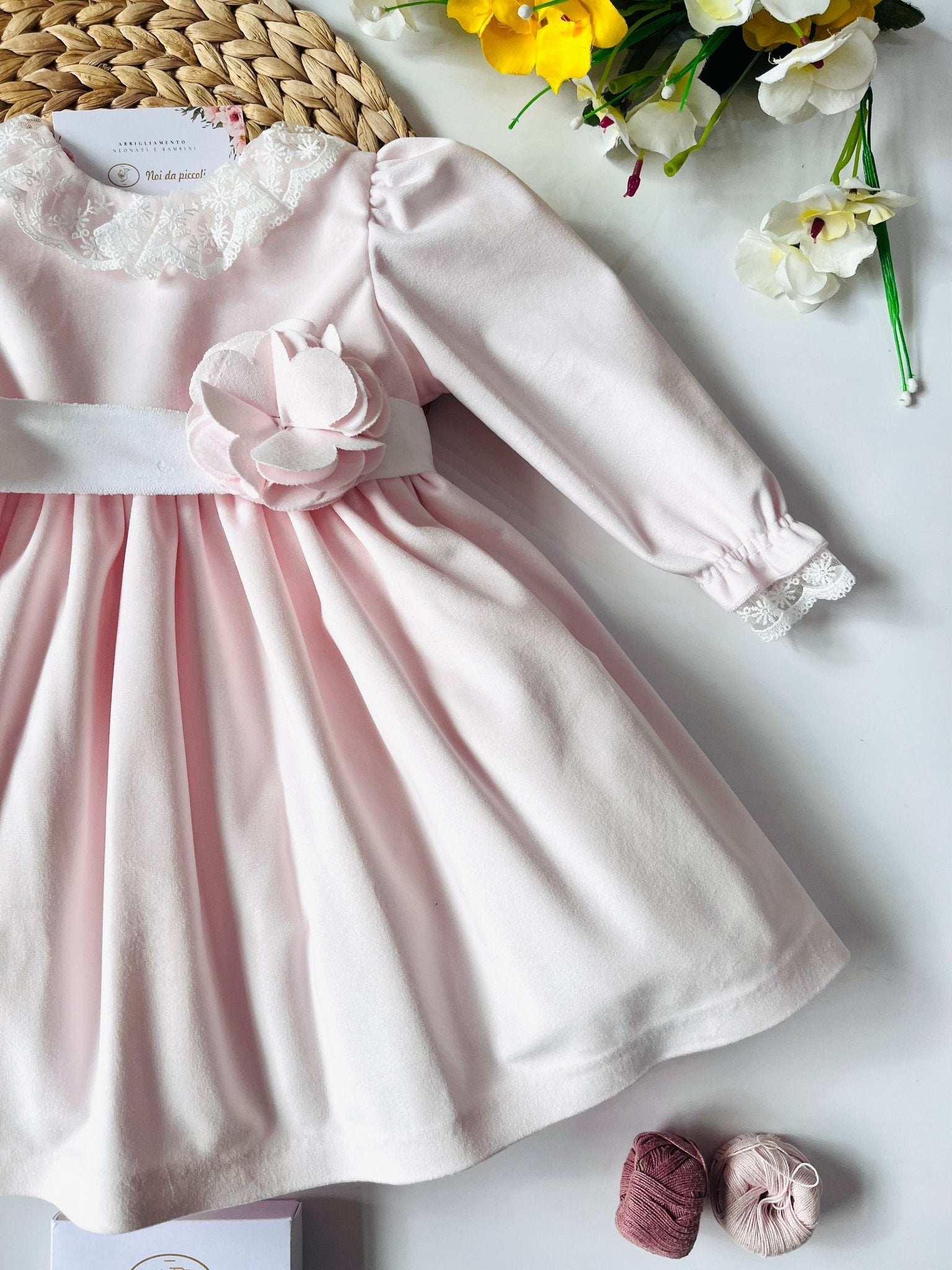 ABITINO VELLUTO ROSA DELICATO - Noi da piccoli