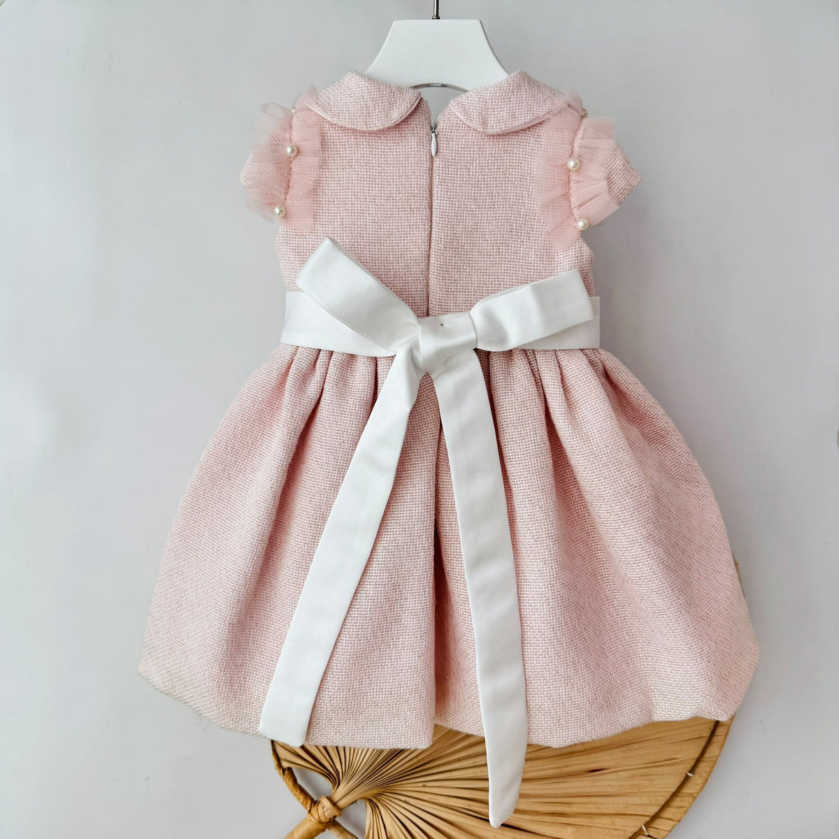 ABITO ABITO ELEGANTE IN TESSUTO EFFETTO TWEED ROSA - Noi da piccoli