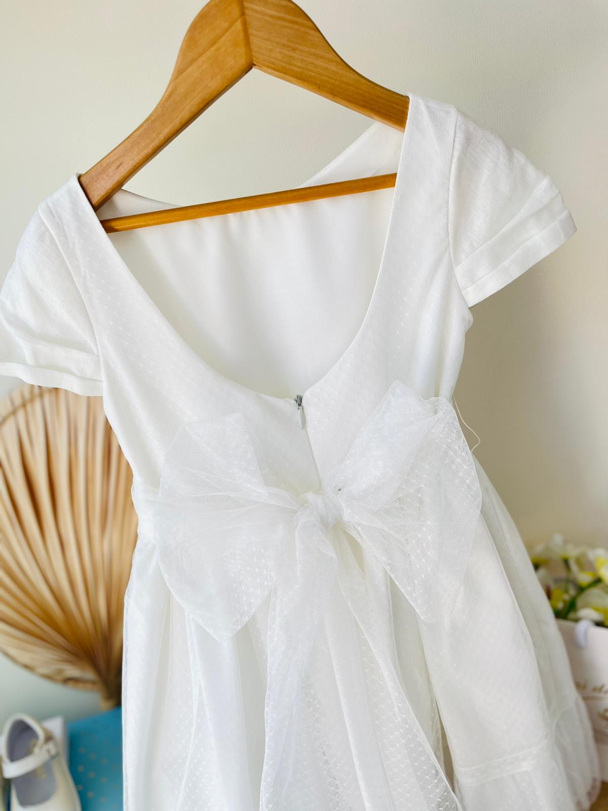 ABITO CERIMONIALE BIANCO CON FIORELLINO COLORATO CENTRALE - Noi da piccoli