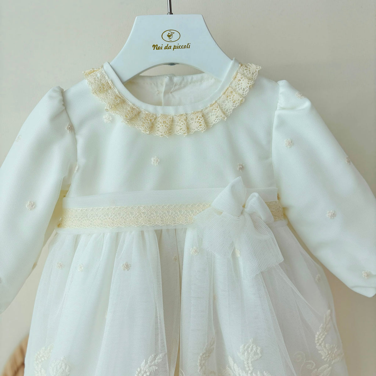 ABITO CERIMONIALE fiore romantico Avorio - Noi da piccoli