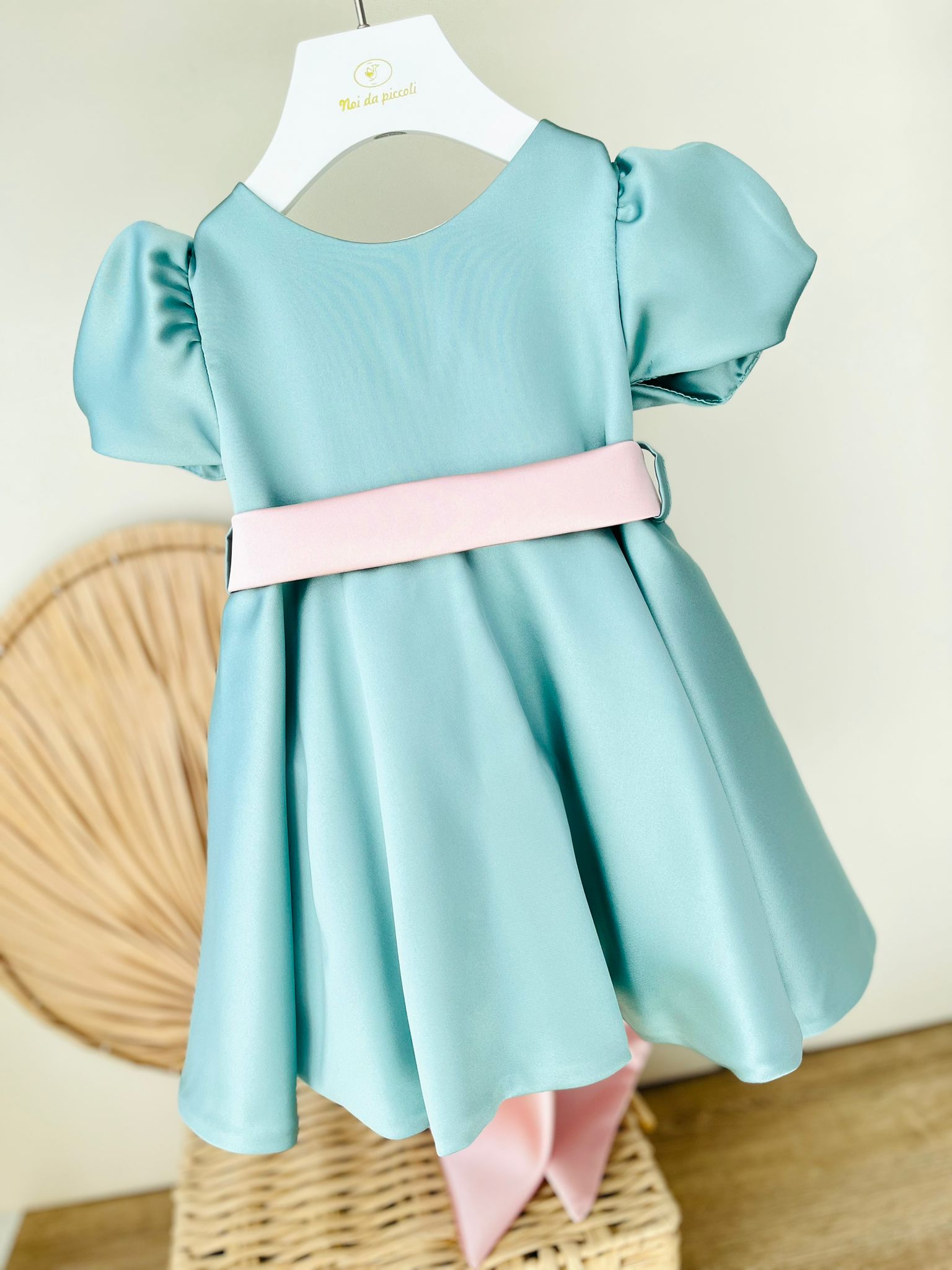 ABITO CERIMONIALE IN RASO VERDE - Noi da piccoli