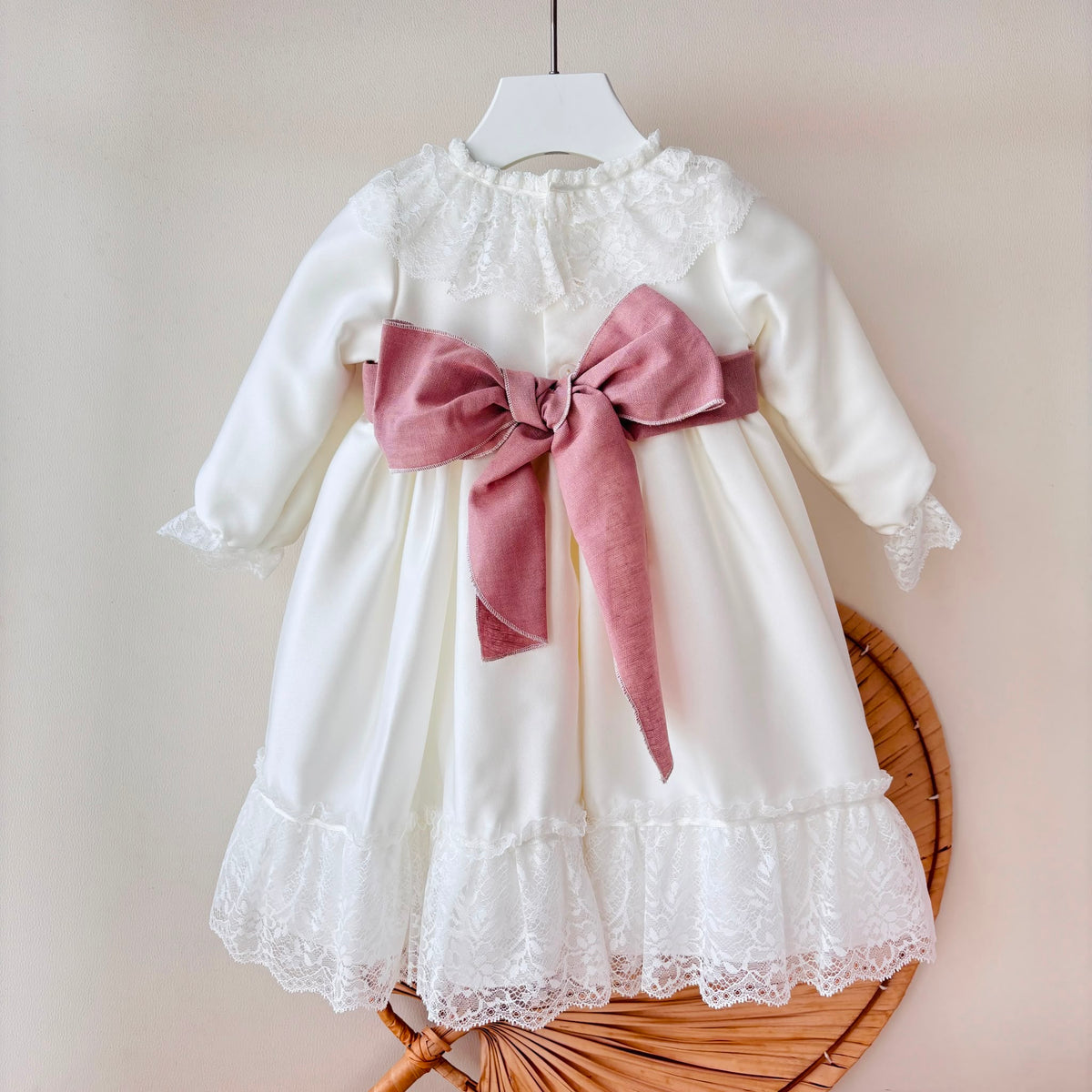Abito Cerimoniale Nicla Bianco Rosa Ponto Por Ponto - Noi da piccoli