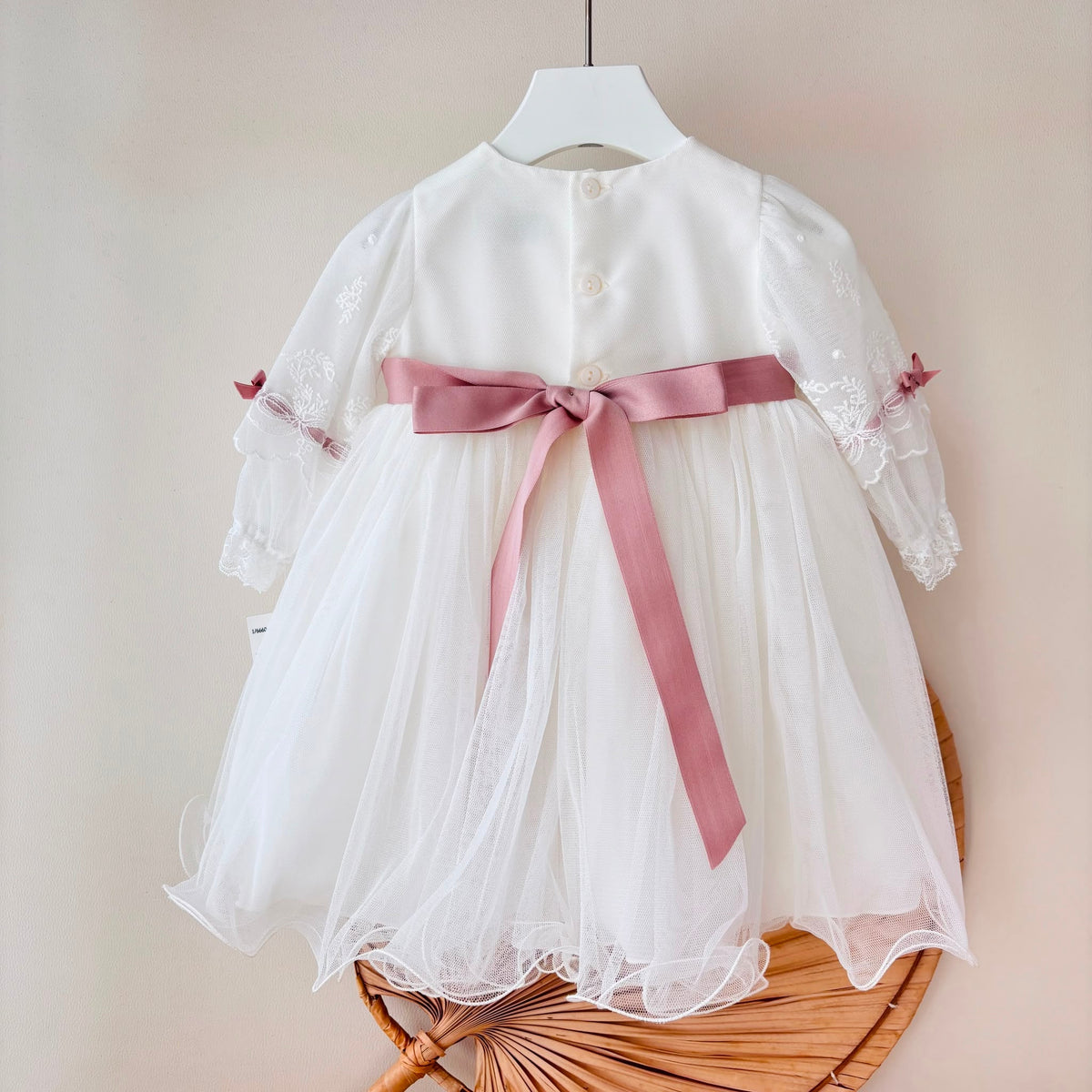 Abito Cerimoniale Nicole Panna Rosa Ponto Por Ponto - Noi da piccoli