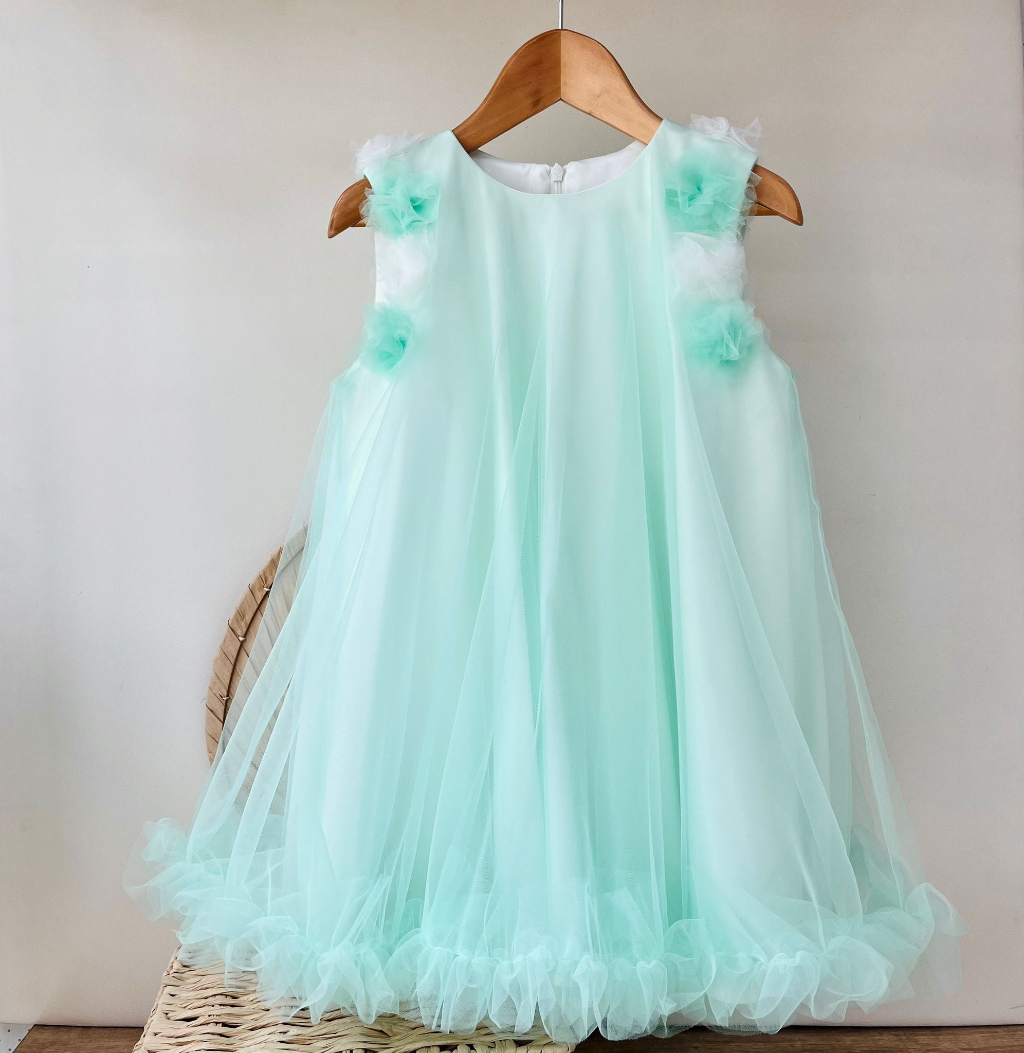 ABITO CERIMONIALE TULLE VERDE - Noi da piccoli