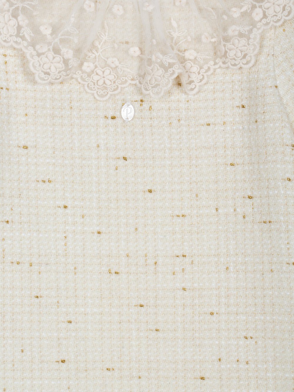 ABITO CORTO ELEGANTE CON COLLETTO IN PIZZO ECRU - Noi da piccoli