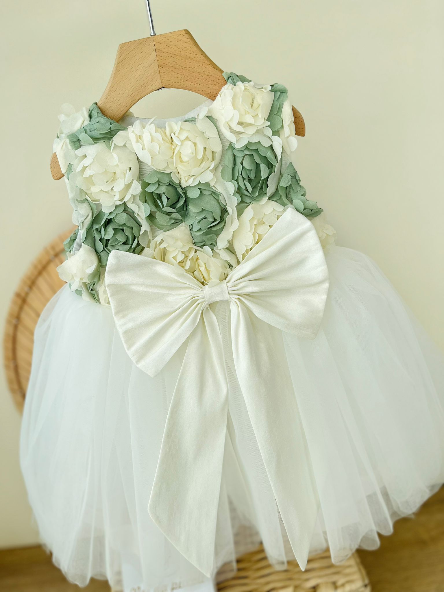 ABITO ETHEREA VANIGLIA VERDE SALVIA - Noi da piccoli