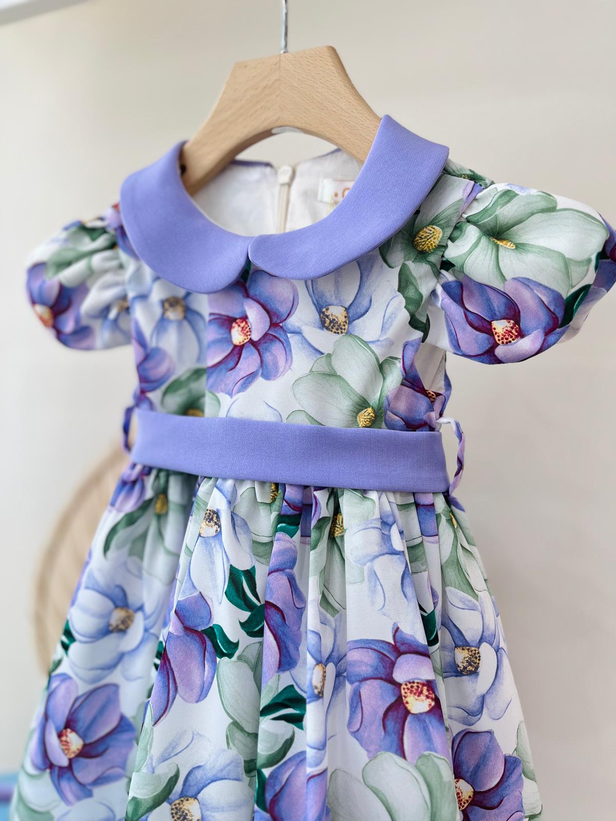 ABITO FLOREALE LILLA ORCHIDEA - Noi da piccoli