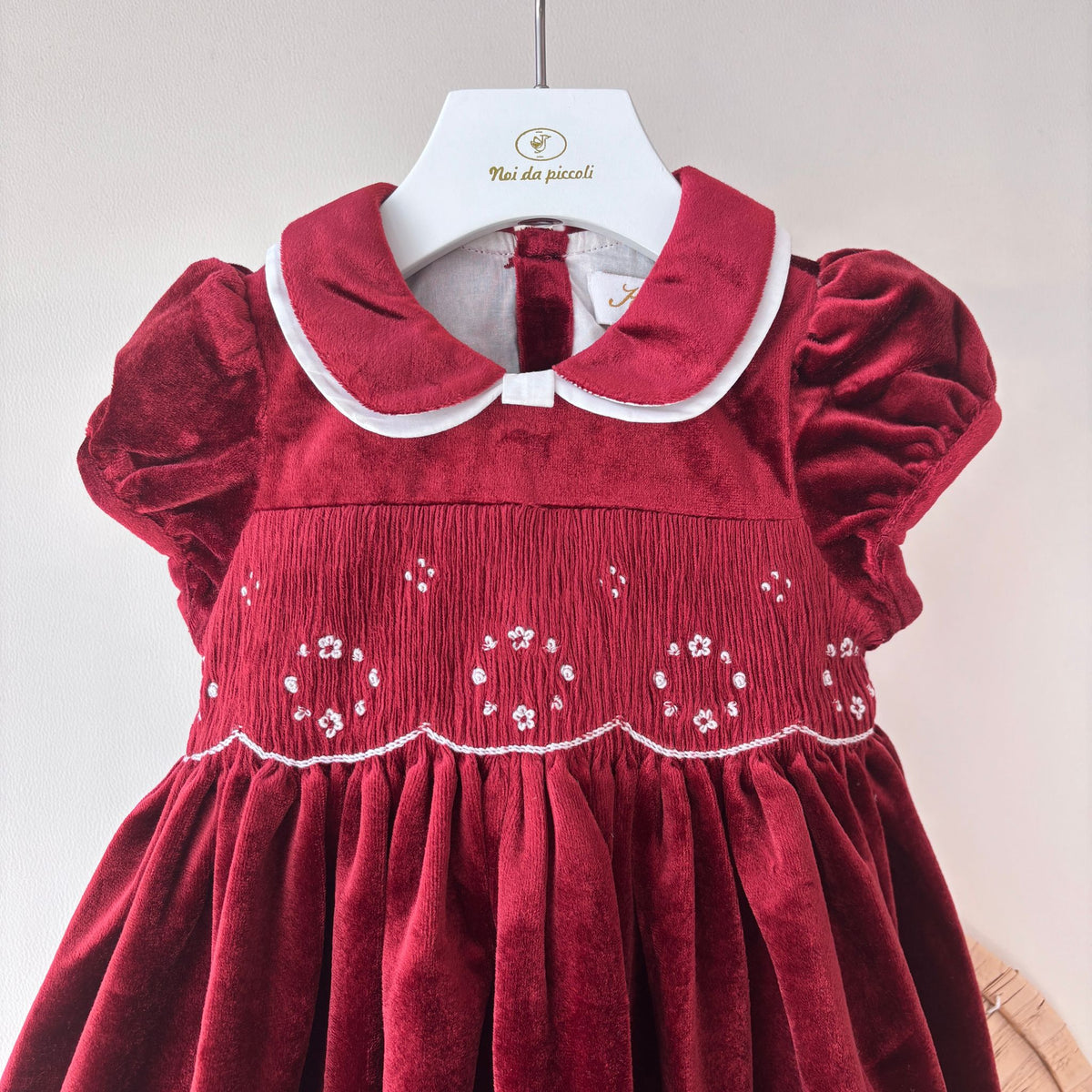 ABITO MATHILDEIN VELLUTO BORGOGNA - Noi da piccoli