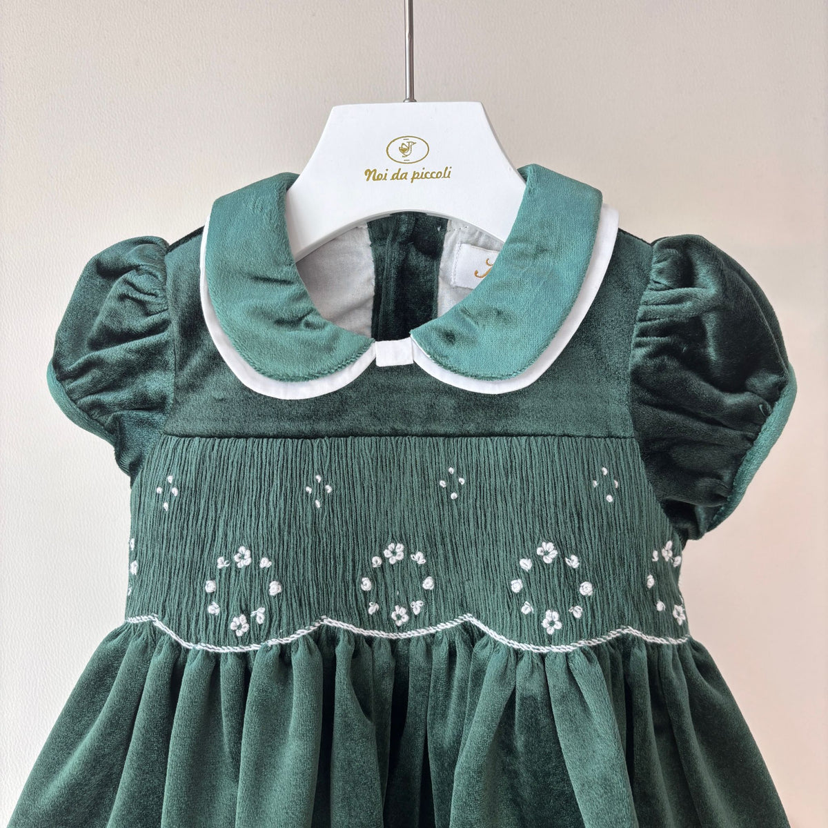 ABITO MATHILDEIN VELLUTO VERDE - Noi da piccoli
