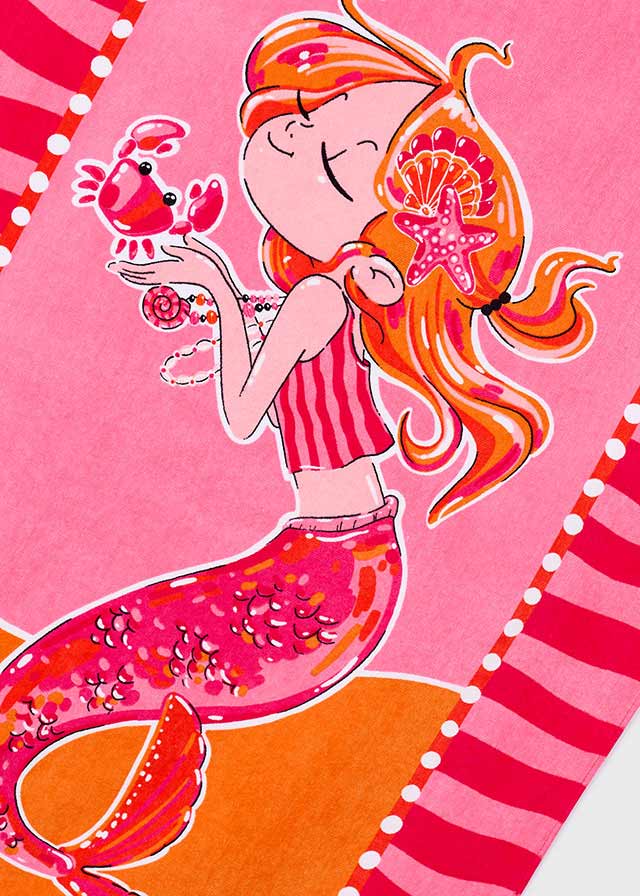 ASCIUGAMANO MARE CON DISEGNINI ROSA - Noi da piccoli