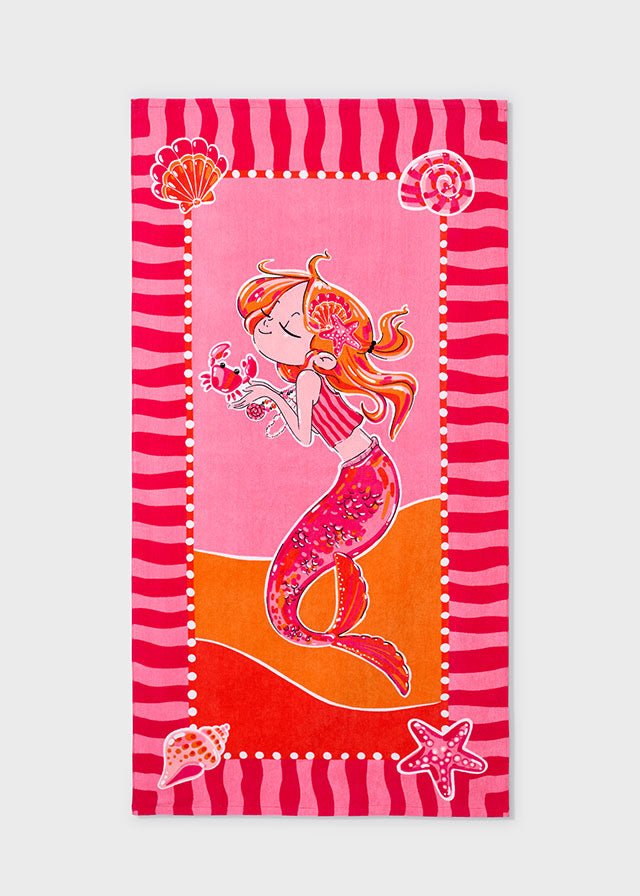 ASCIUGAMANO MARE CON DISEGNINI ROSA - Noi da piccoli