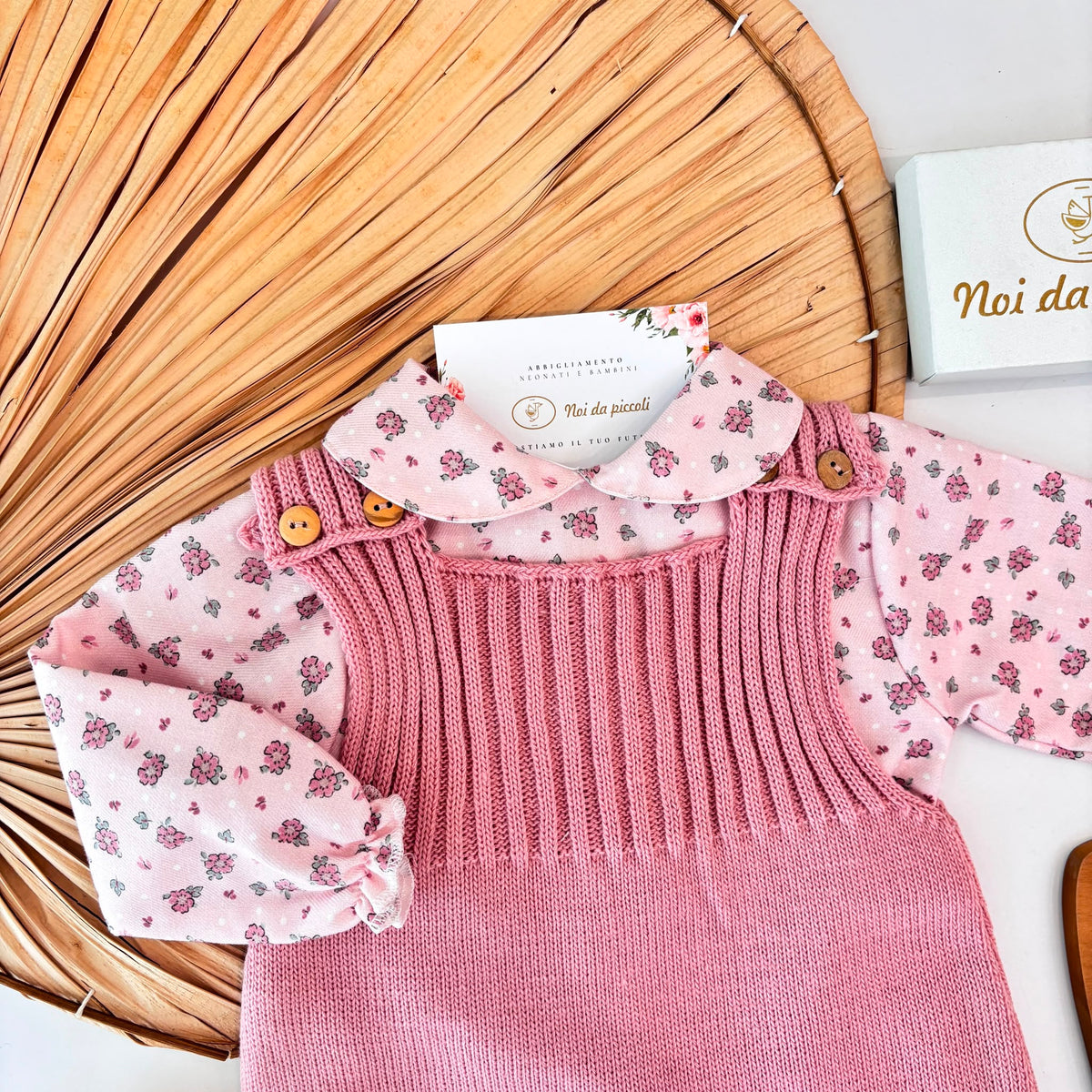 ABITO in filato caldo e caldo cotone ROSA