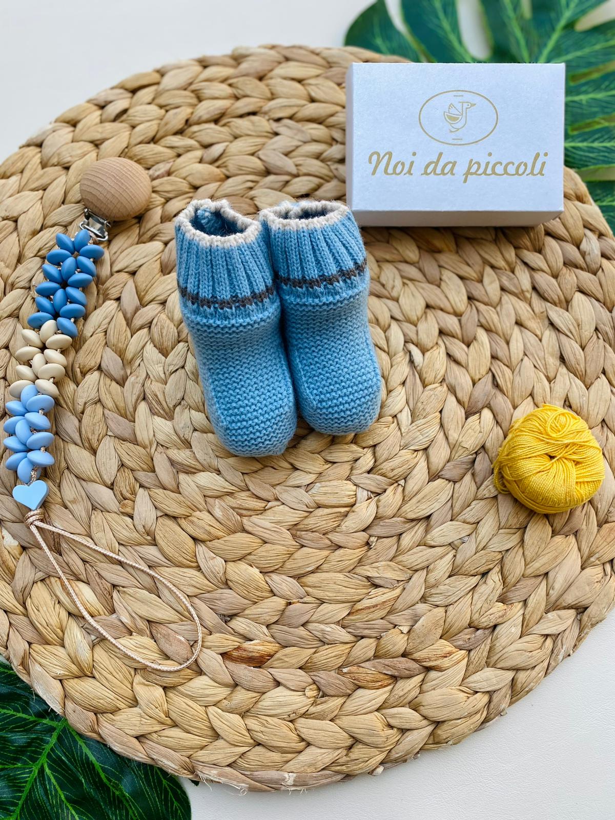 BABBUCCE IN FILATO CALDO FILATO CALDO AZUL - Noi da piccoli