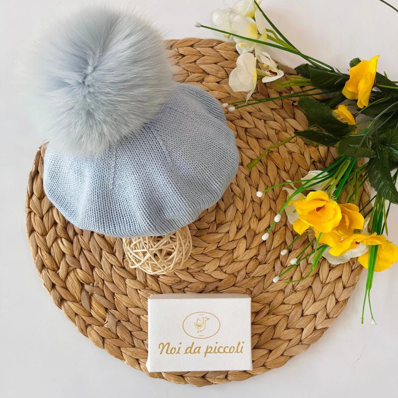 BASCO CON PON POM VOLPE Lana CIELO - Noi da piccoli