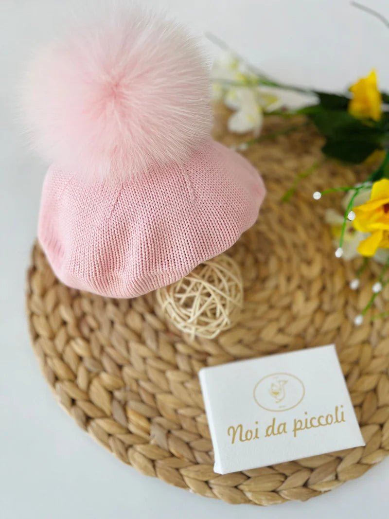 BASCO CON PON POM VOLPE Lana ROSA BABY - Noi da piccoli