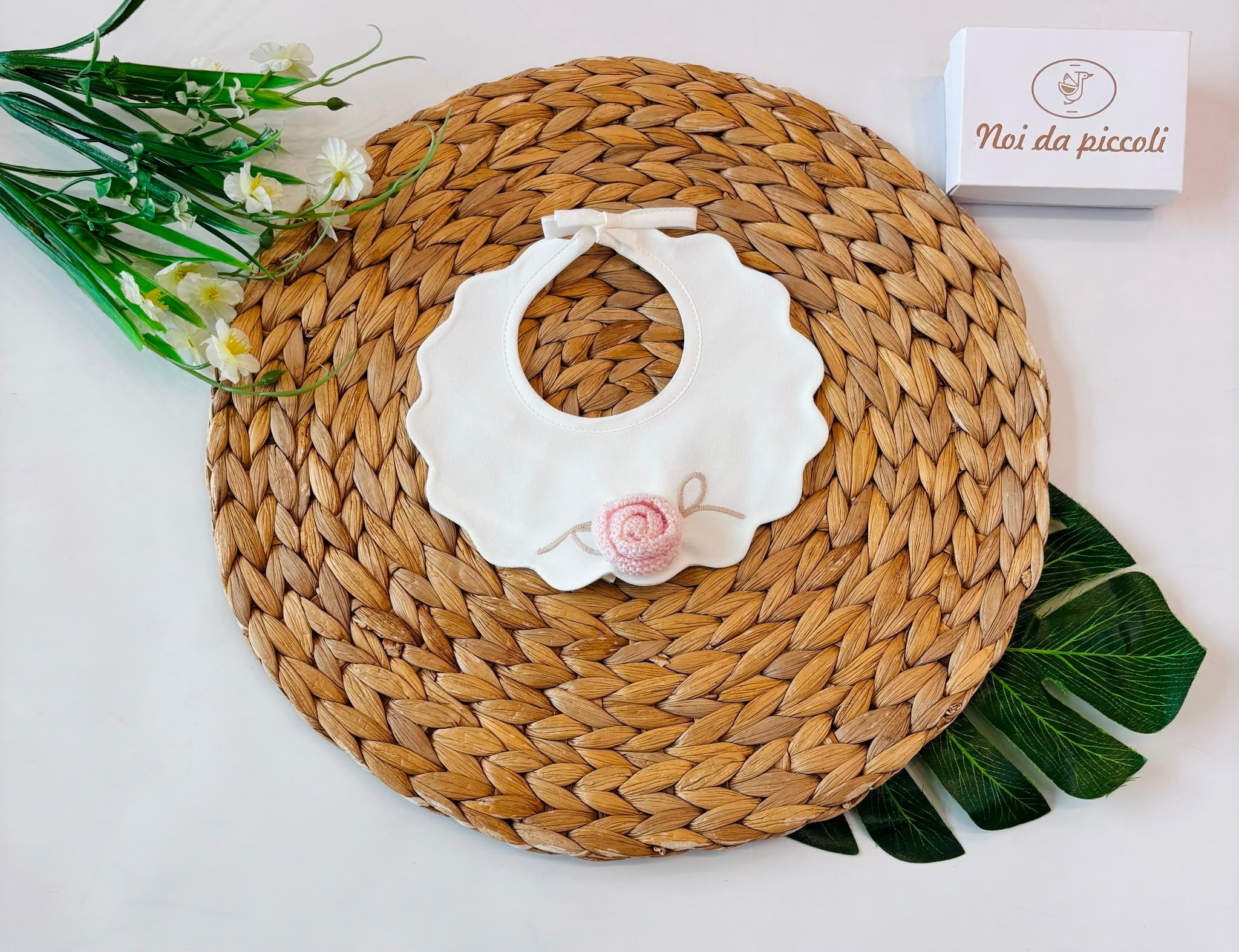 BAVETTA 100 % COTONE BIANCO - Noi da piccoli