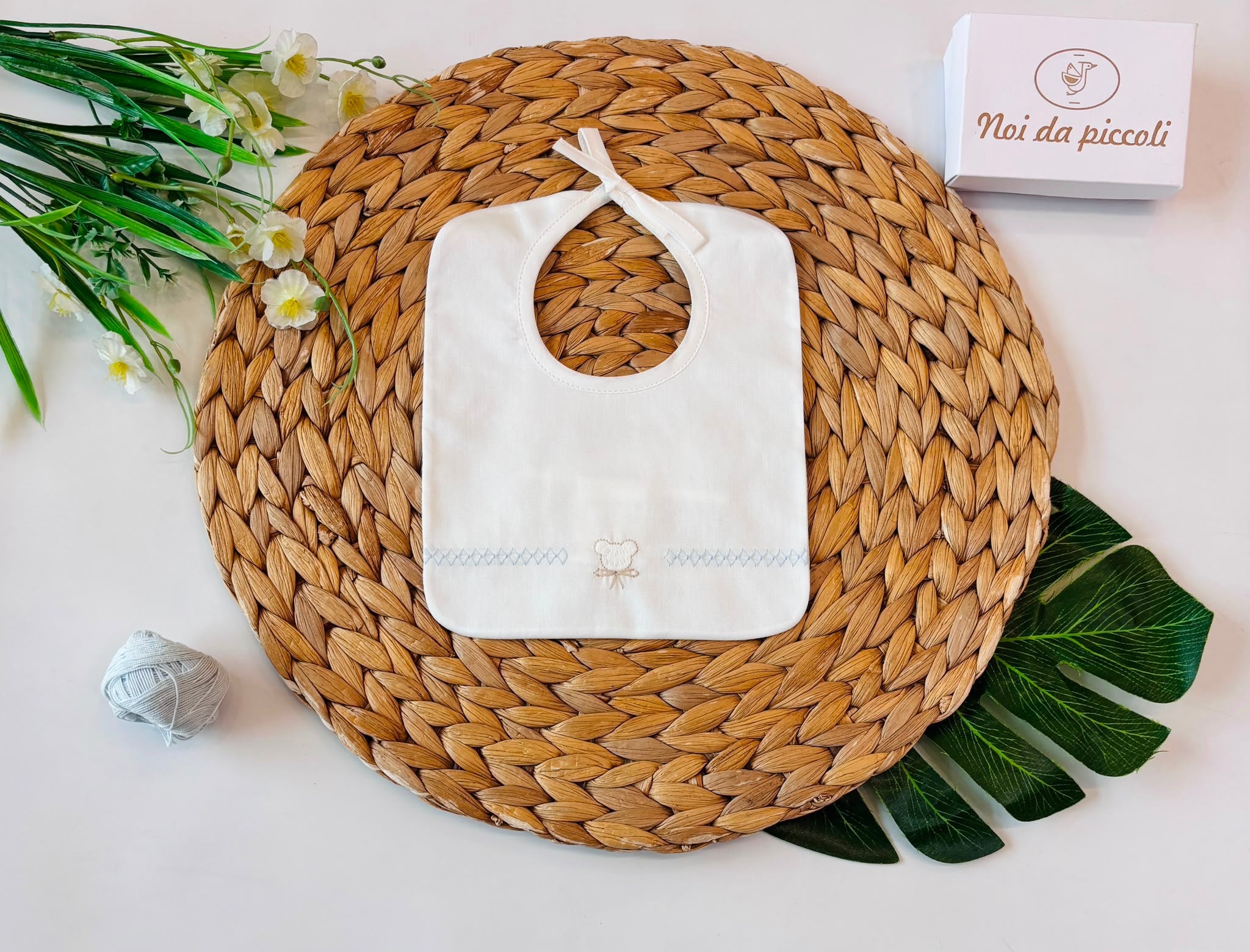 BAVETTA 100 % COTONE BIANCO - Noi da piccoli