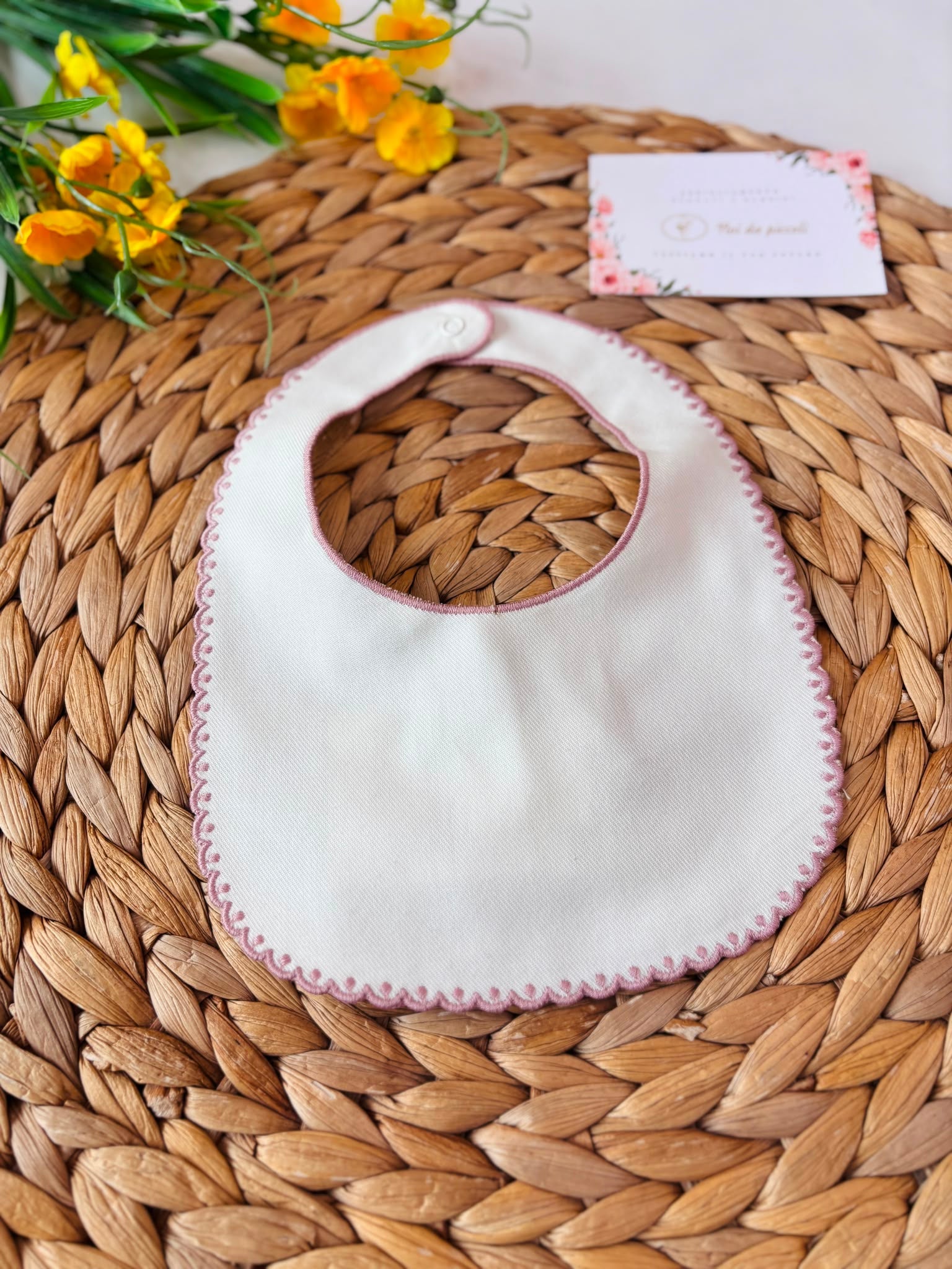 BAVETTA 100 % COTONE BIANCO - Noi da piccoli