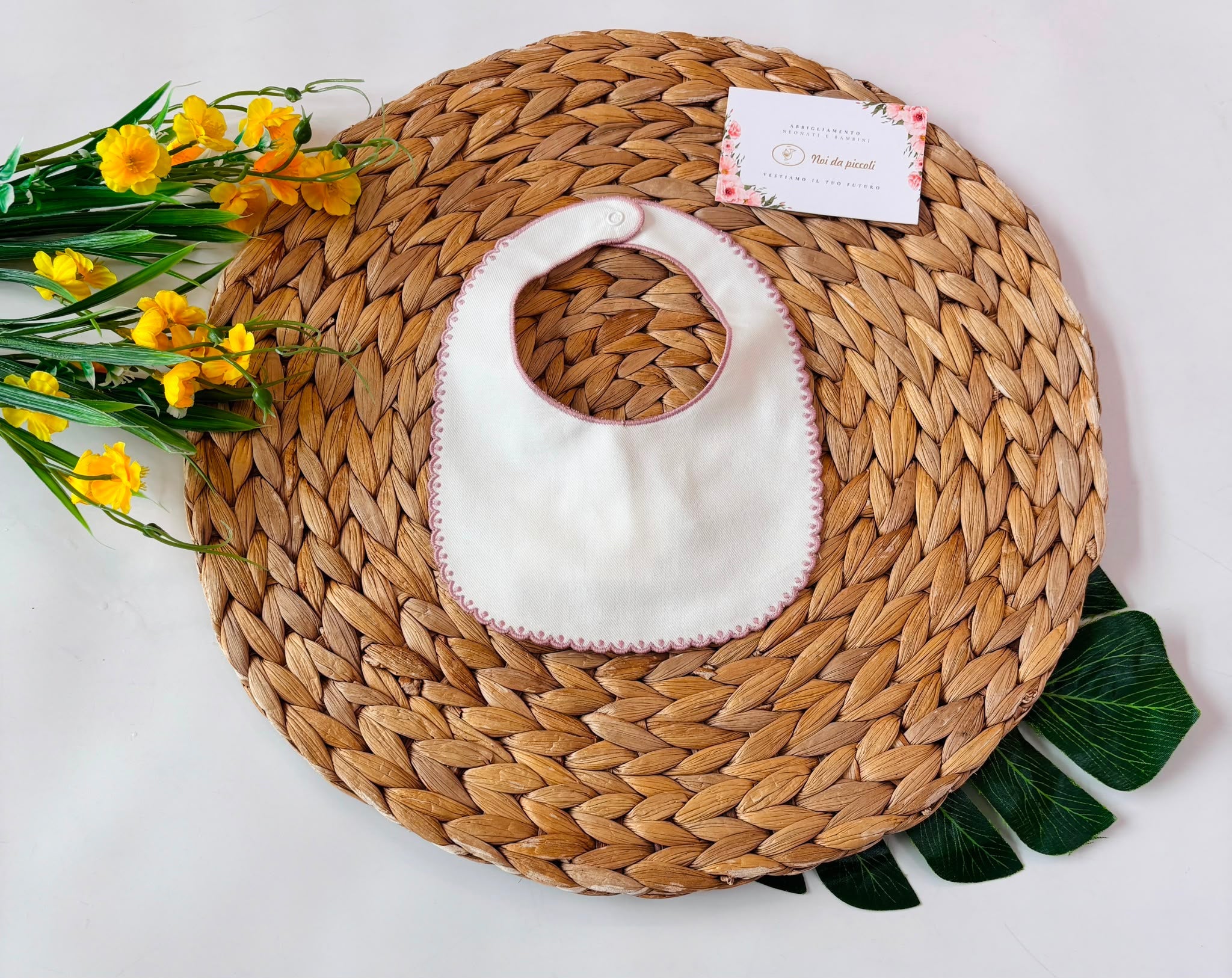 BAVETTA 100 % COTONE BIANCO - Noi da piccoli