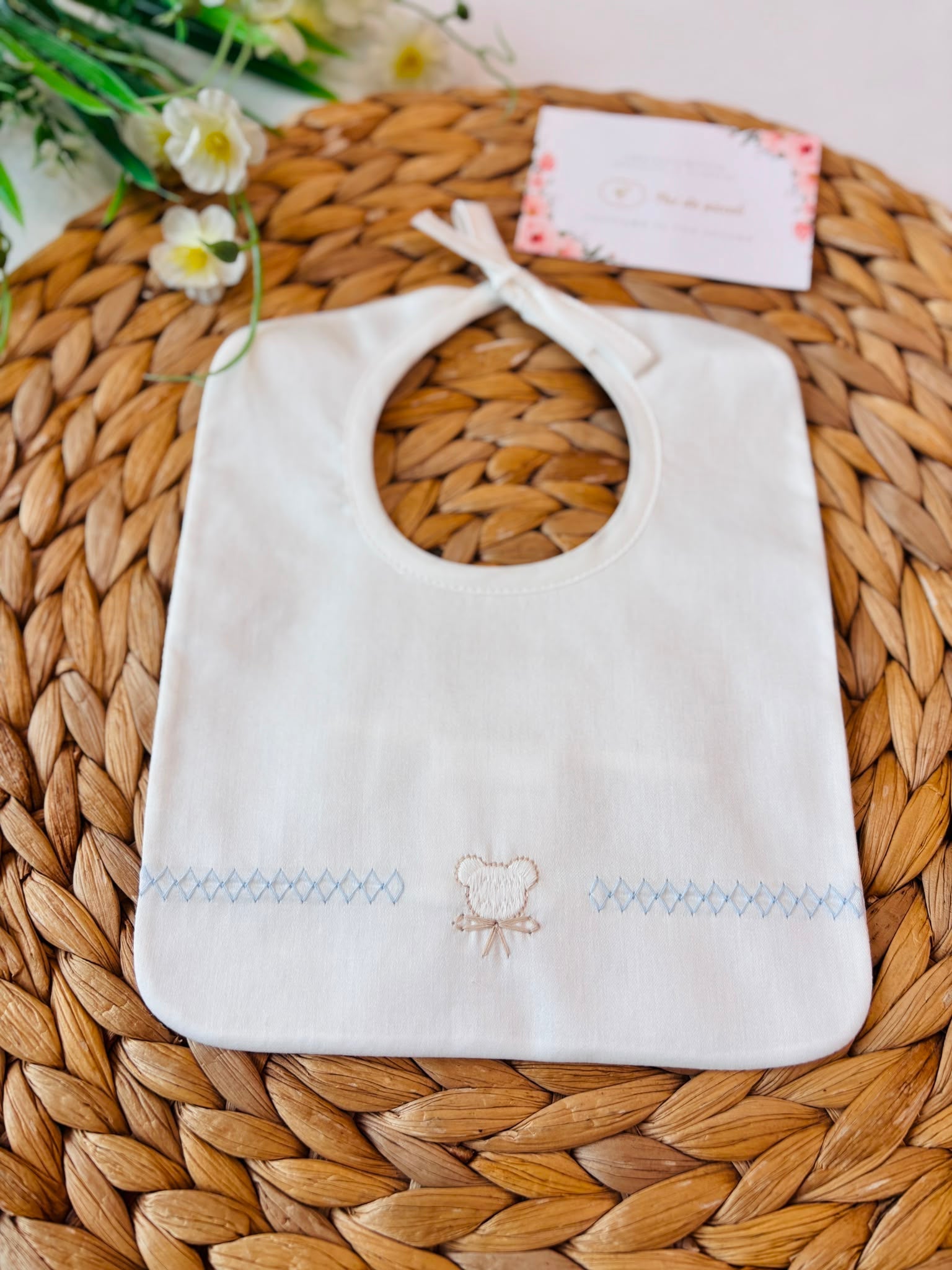 BAVETTA 100 % COTONE BIANCO - Noi da piccoli