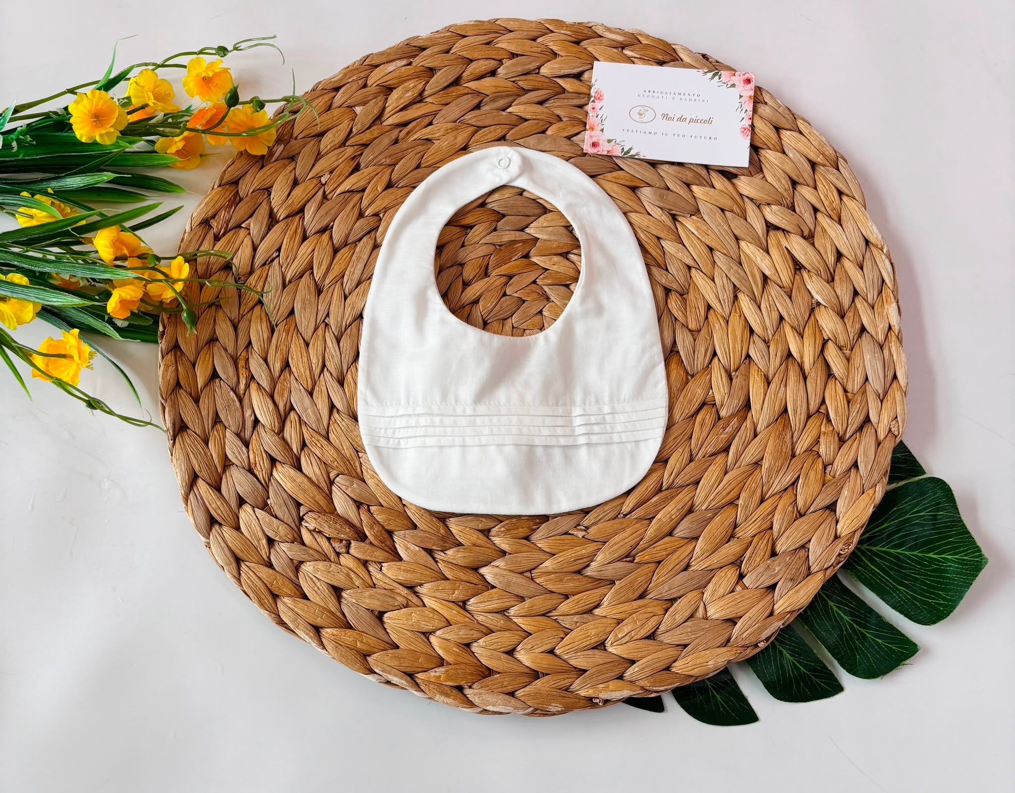 BAVETTA 100 % COTONE BIANCO - Noi da piccoli