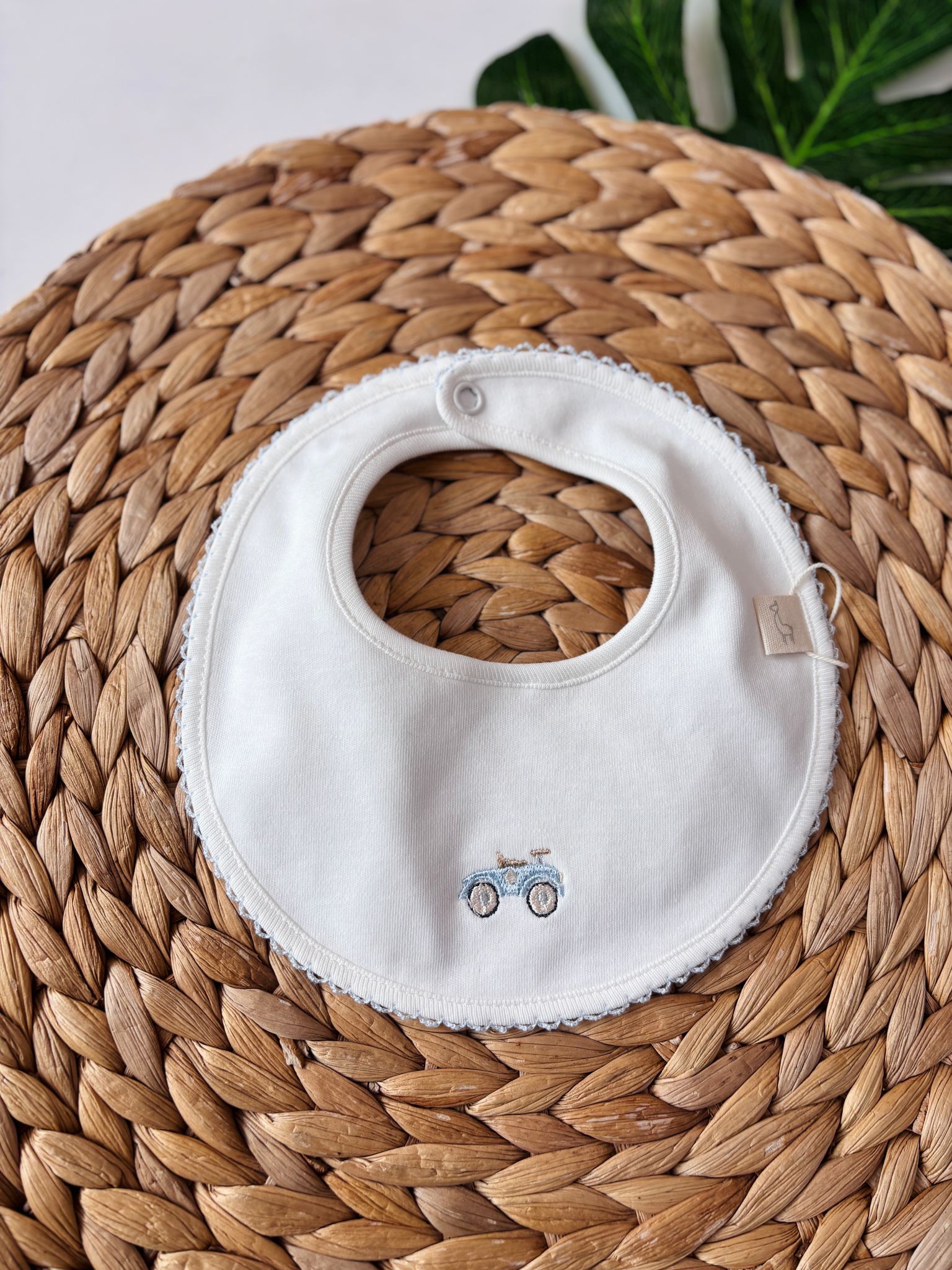 BAVETTA 100 % COTONE BIANCO MACCHININA - Noi da piccoli