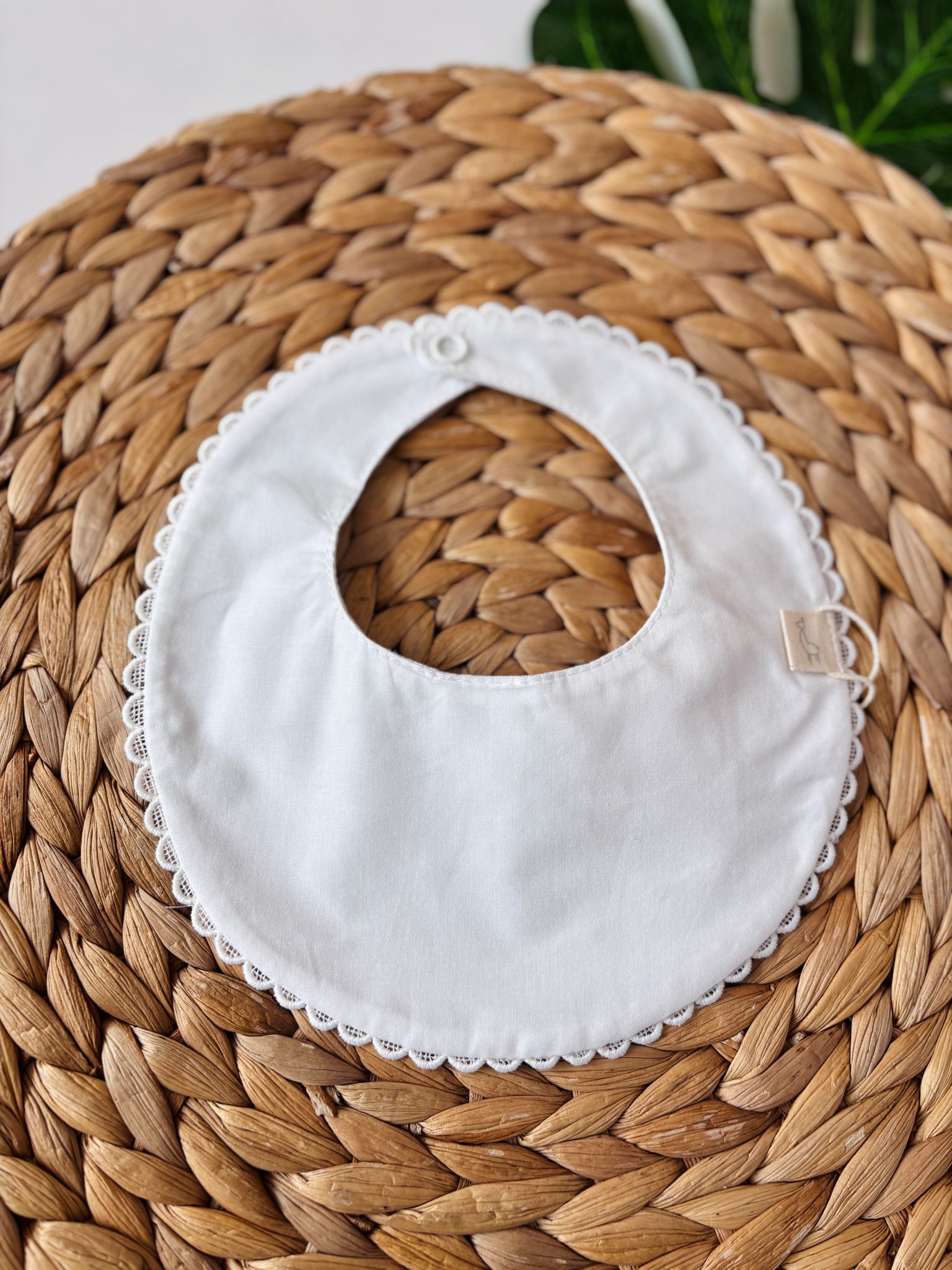 BAVETTA 100 % COTONE BIANCO ONDULATA - Noi da piccoli