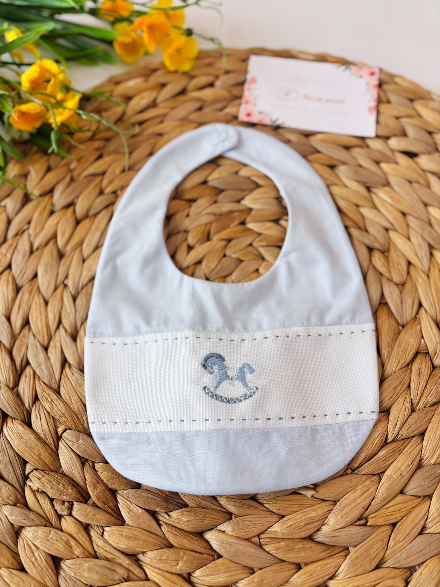 BAVETTA 100 % COTONE CIELO - Noi da piccoli