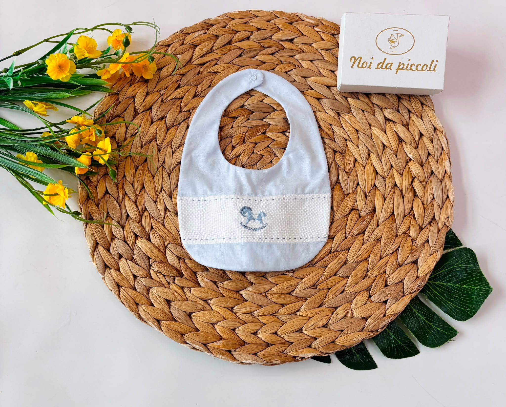 BAVETTA 100 % COTONE CIELO - Noi da piccoli