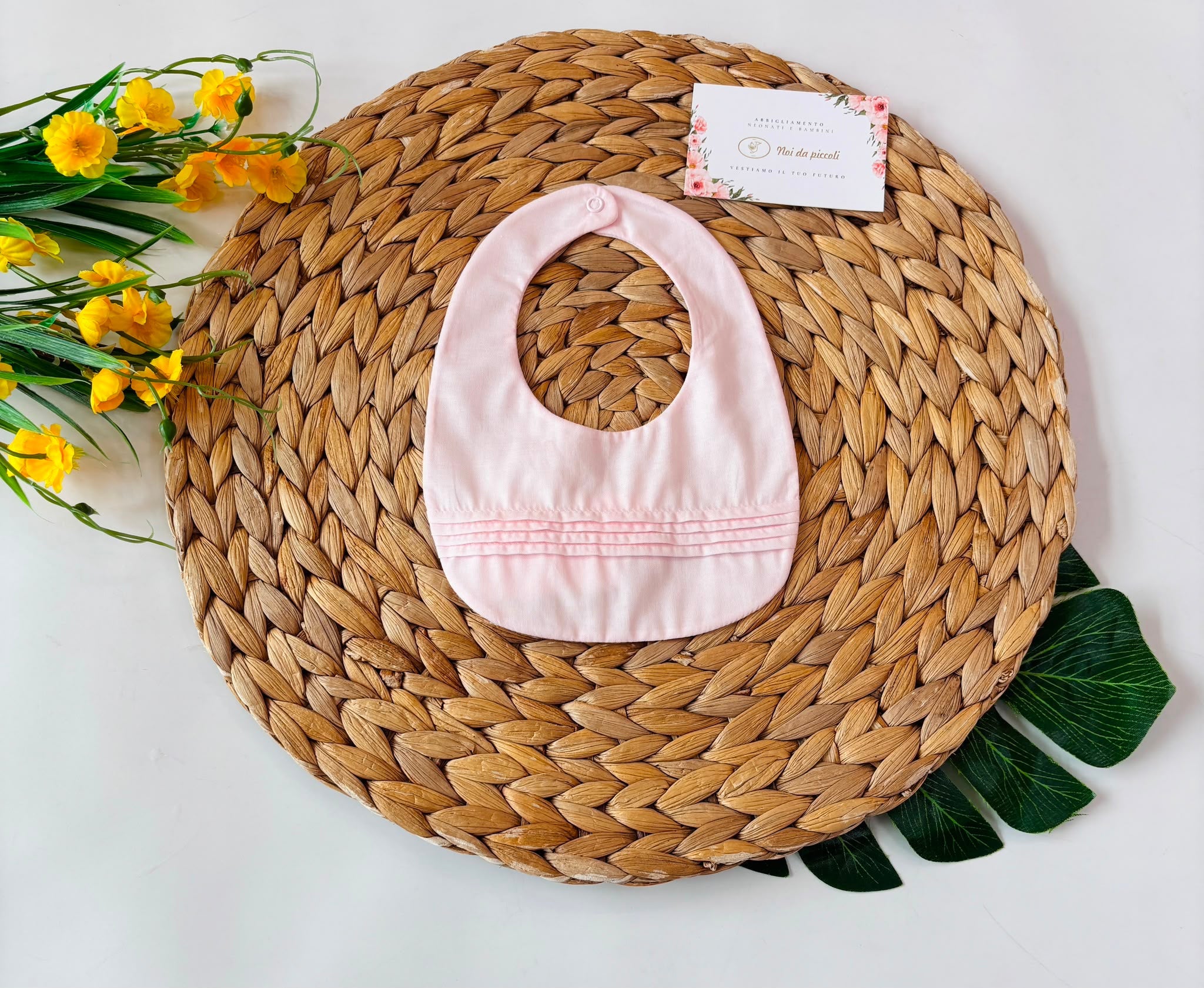 BAVETTA 100 % COTONE ROSA - Noi da piccoli