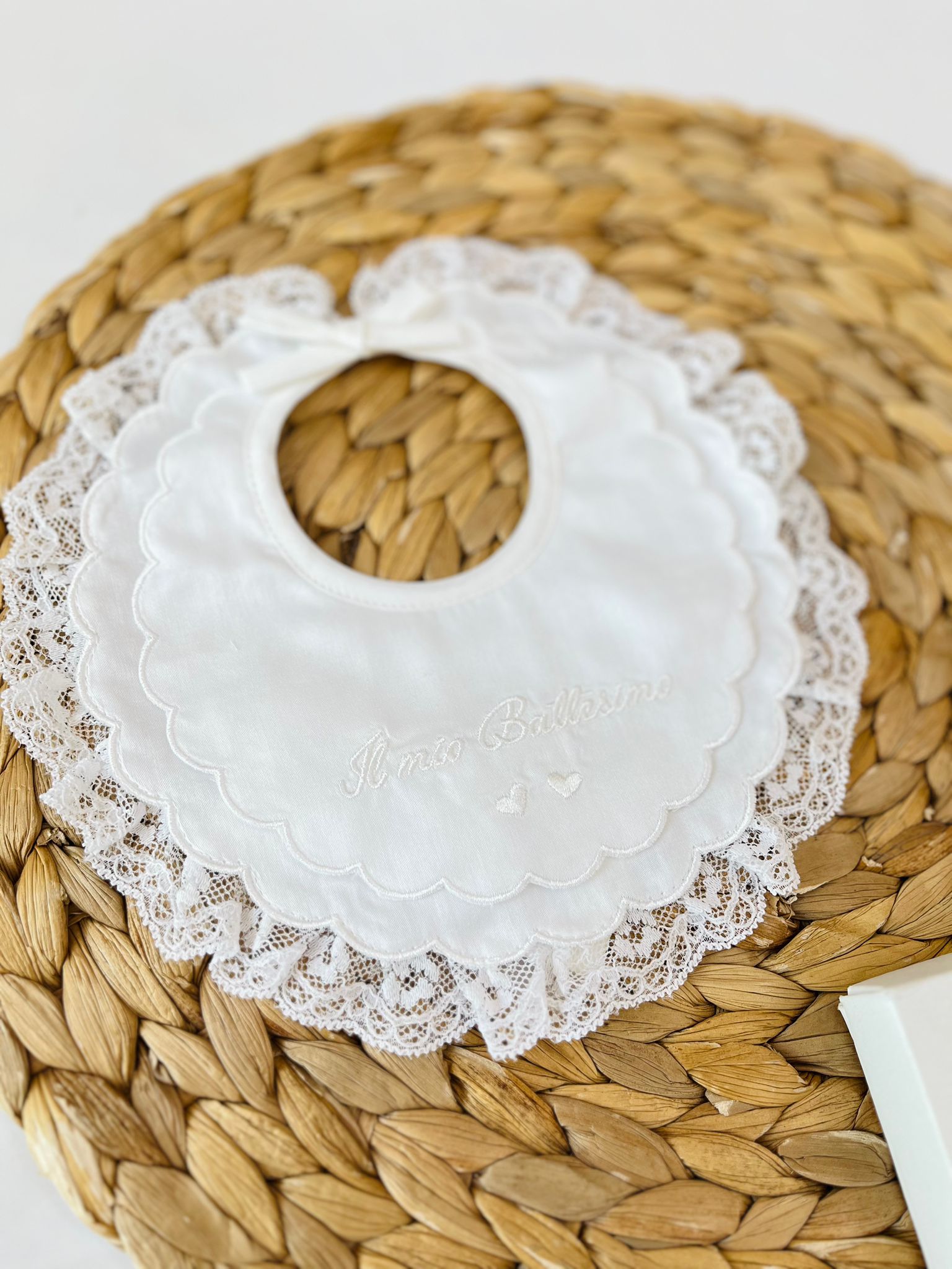 BAVETTA BATTESIMALE PIZZO PANNA - Noi da piccoli